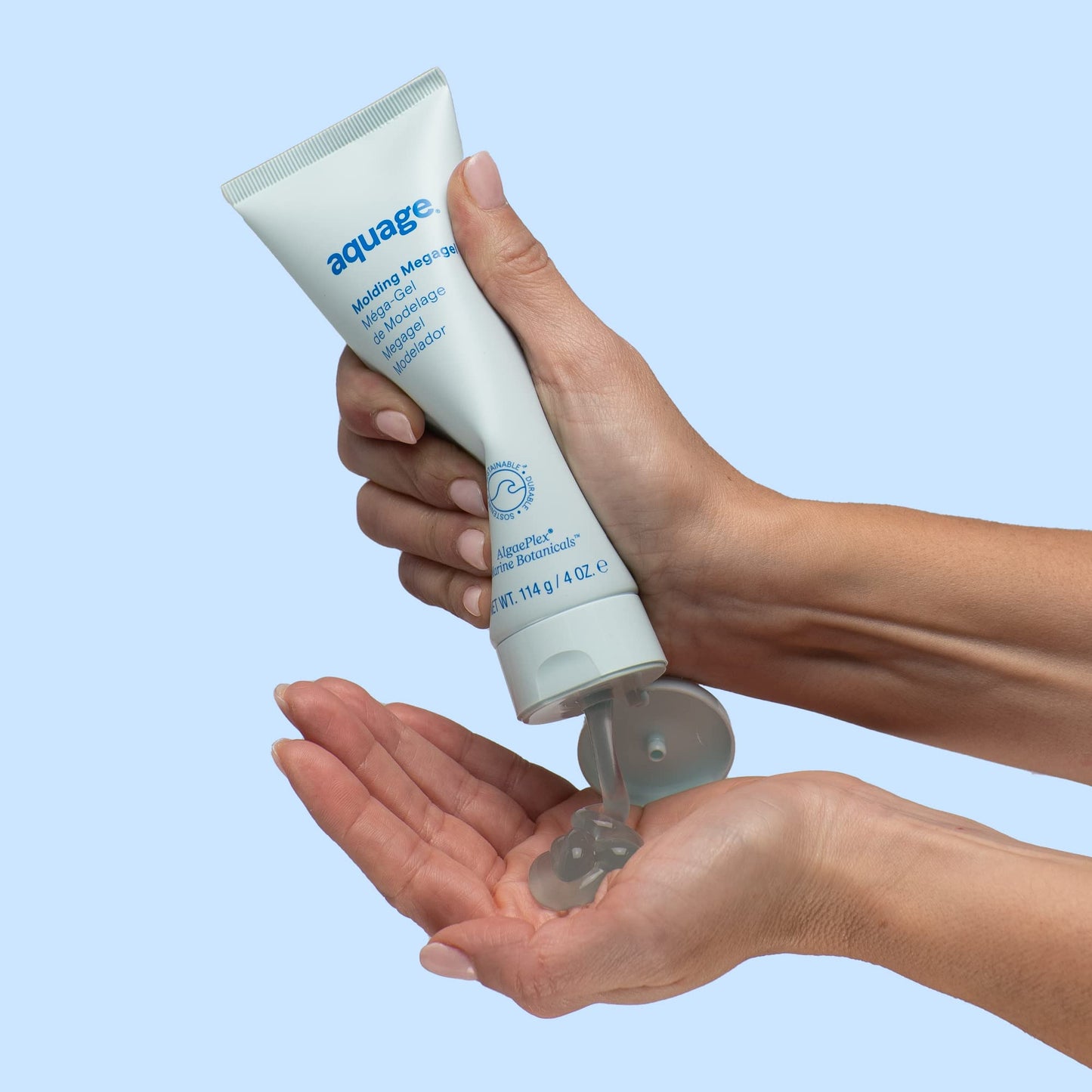 AQUAGE Molding Megagel – Professional Firm-Hold Styling Gel for Wet Looks, Sculpted Blowouts & High-Gloss Finish – Lightweight, Non-Flaking, Humidity-Resistant Hair Gel for All Hair Types - 4 oz