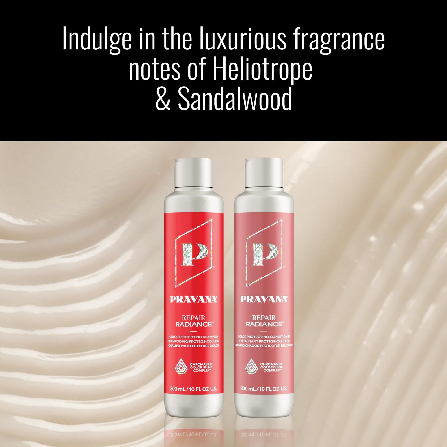 Pravana Repair Radiance Shampoo | Restores & Nourishes | For Damaged, Color-Treated Hair | Reduces Breakage & Split Ends | Chromasilk Enhances Shine & Protection | Paraben & Sulfate Free | 10 Fl Oz