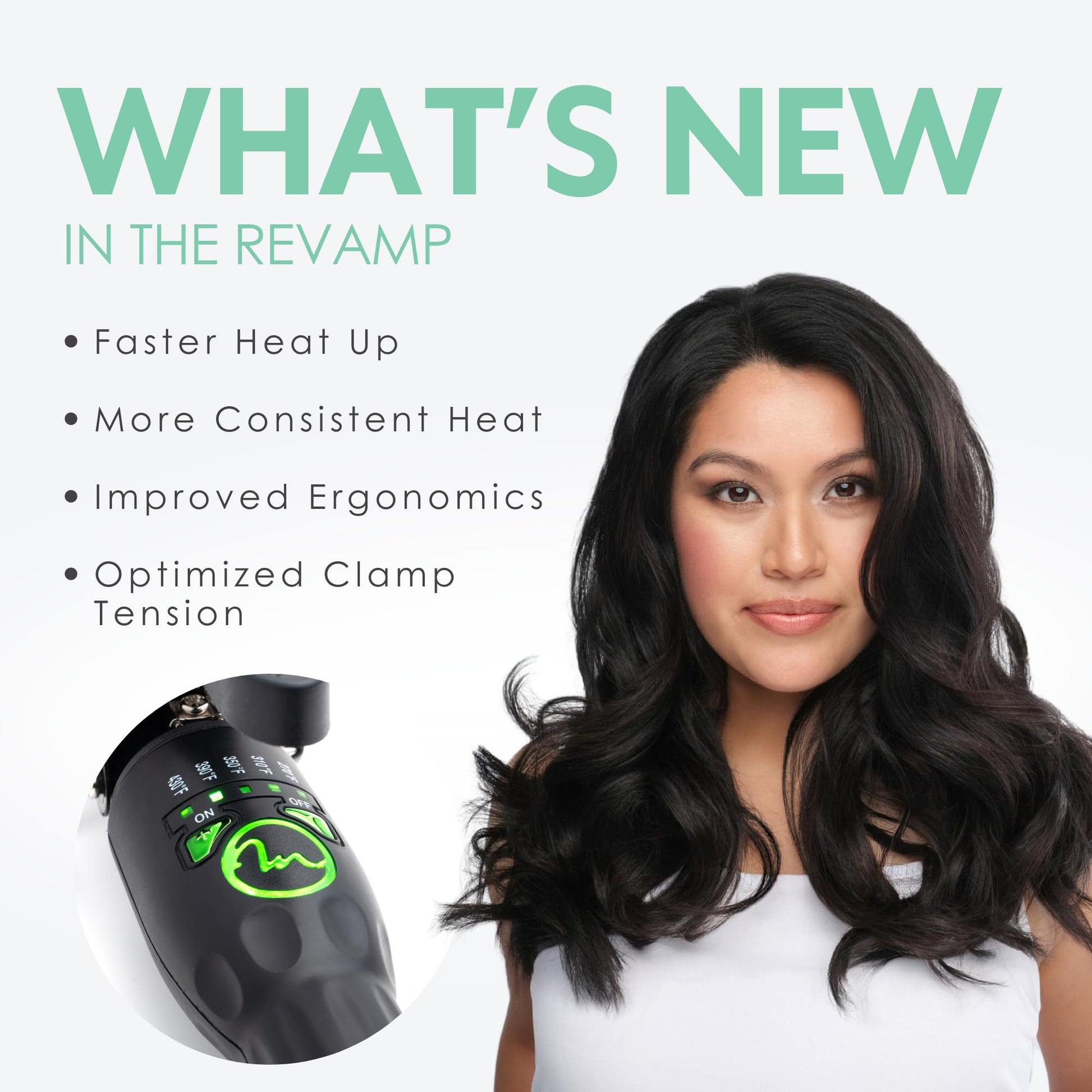 White Smoke MINT REVAMP X-Long Barrel 1.25 Inch Curling Iron — Easier & Faster Styling for Long Hair | Truly Ionic & Even Heat Ceramic Curling Iron 1 1/4 Inch | Professional Optimized Clamp for Smooth Salon Curls