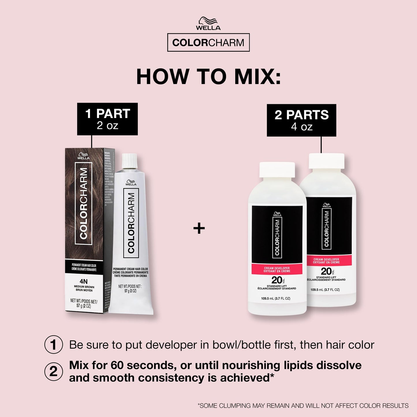 Light Gray COLORCHARM Permanent Cream Hair Color, 2N Very Dark Brown, 2 oz.
