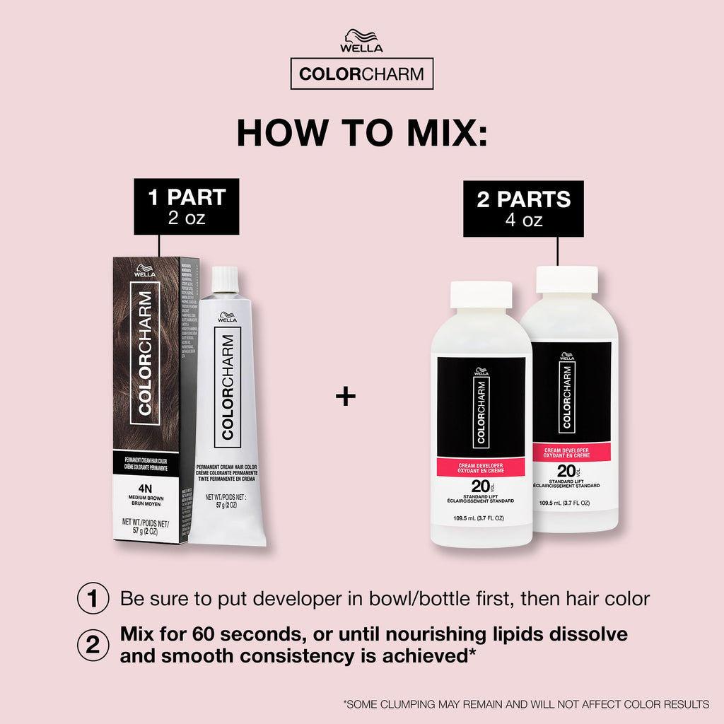 COLORCHARM Permanent Cream Hair Color, 4CH Dark Chocolate Brown, 2 oz.