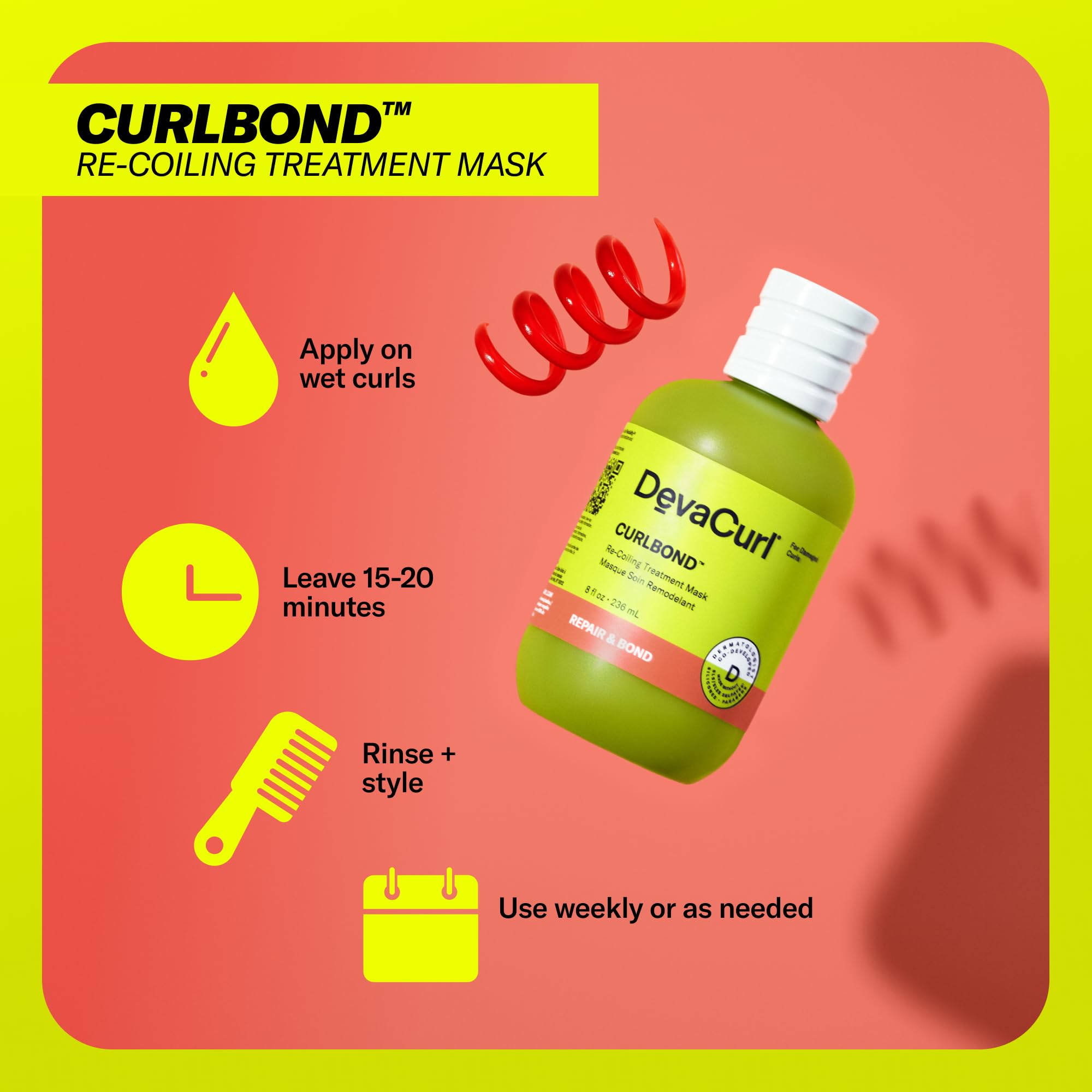 DevaCurl CurlBond Re-Coiling Treatment Mask, Cozy Getaway, 8 fl. oz.