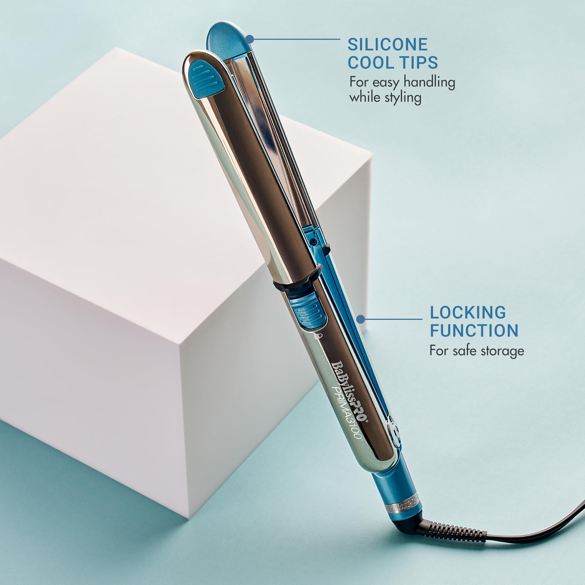 Light Gray BaBylissPRO Limited Edition 1 1/4" Nano Titanium Prima3000 Ionic Hair Straightener
