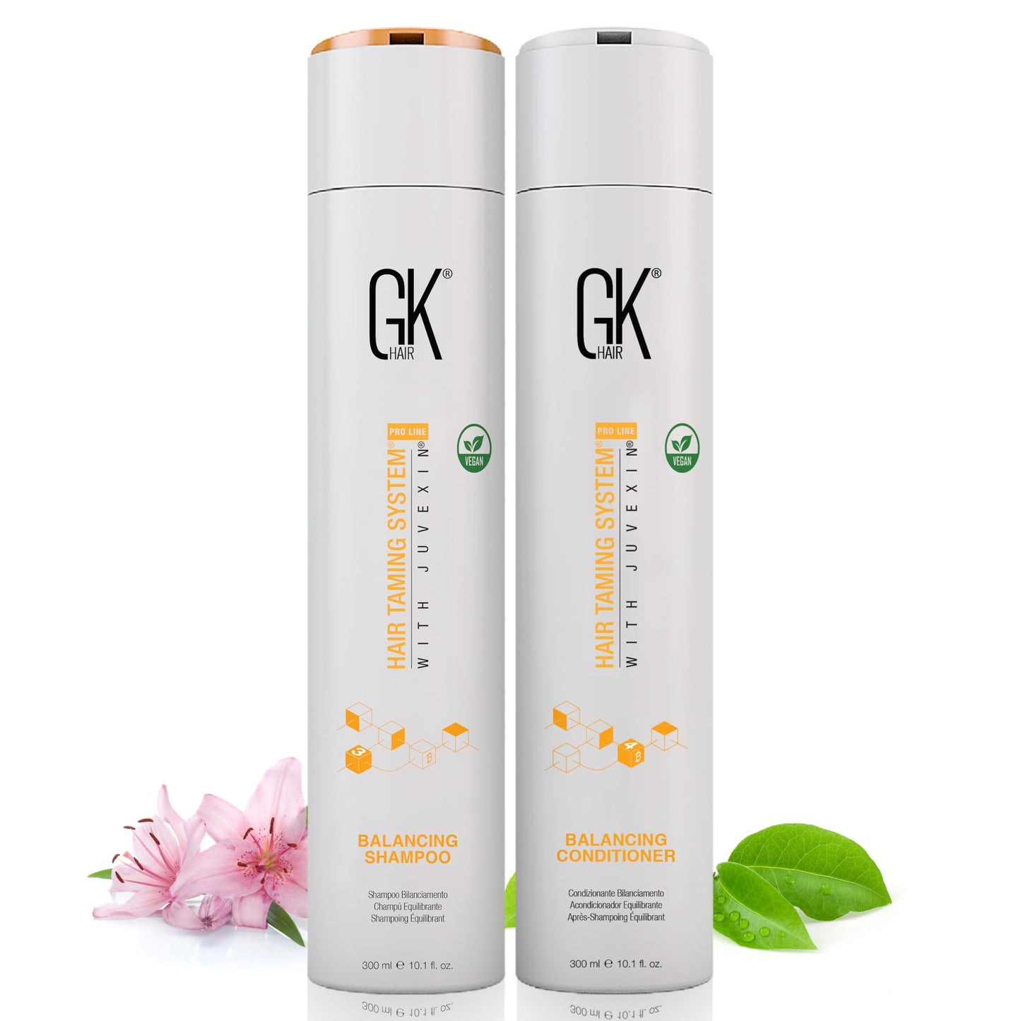 Balancing Shampoo and Conditioner Set for Dry Damage By GK HAIR For Oily Flaky Itchy Scalp Removes Impurities Deep Cleansing Natural Moisture Keratin Treatment Sulfate Parabem Free 10.1 Ounce