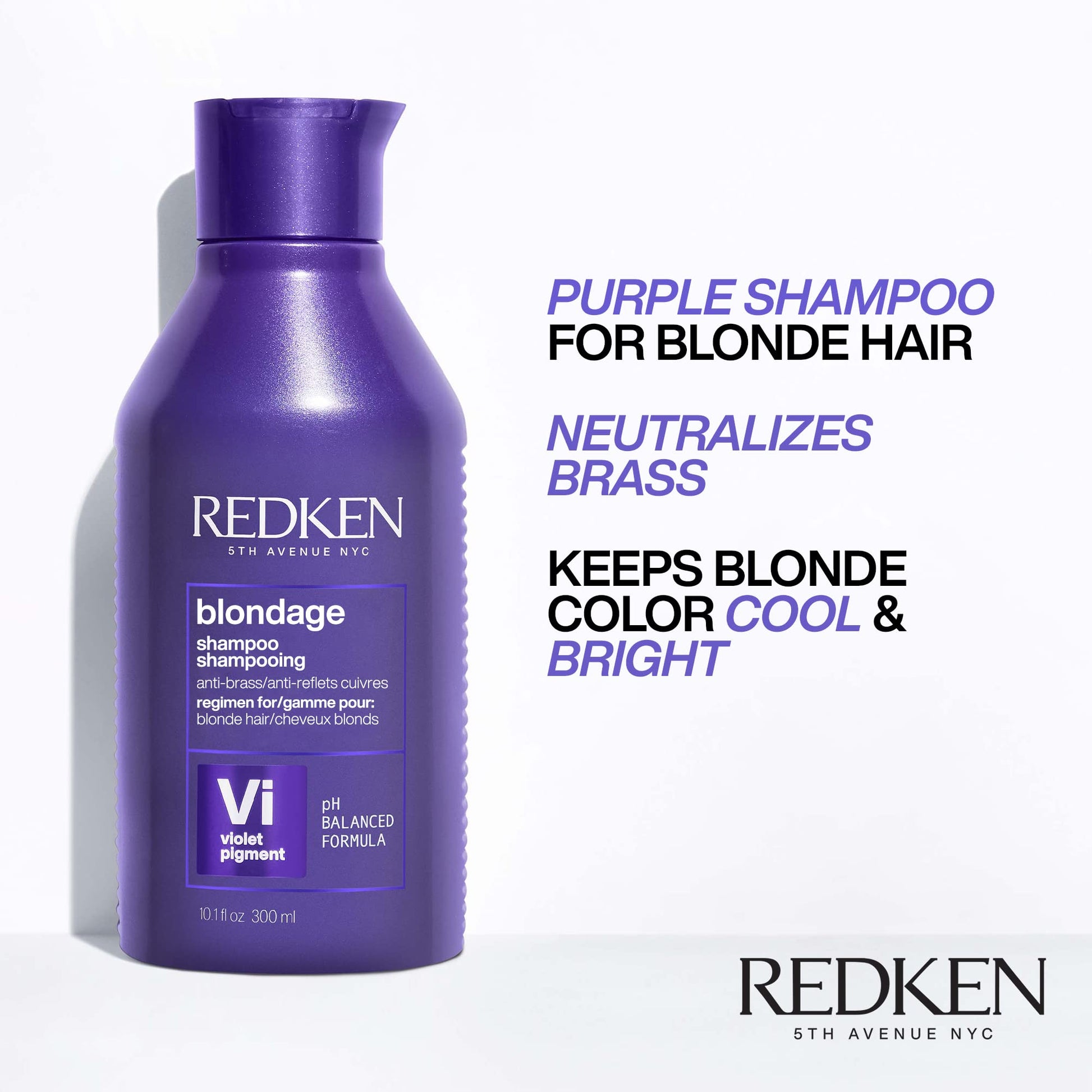 White Smoke Redken Color Extend Blondage Color Depositing Purple Shampoo, Conditioner and Anti-Brass Mask Set For Blonde Hair - Neutralizes Brassy Tones In Blonde Hair With Citric Acid
