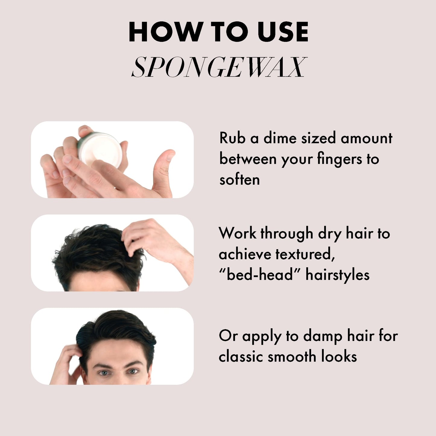 Hanz de Fuko Sponge-Wax – Cire coiffante premium pour hommes, tenue moyenne et fini semi-mat – 57 g