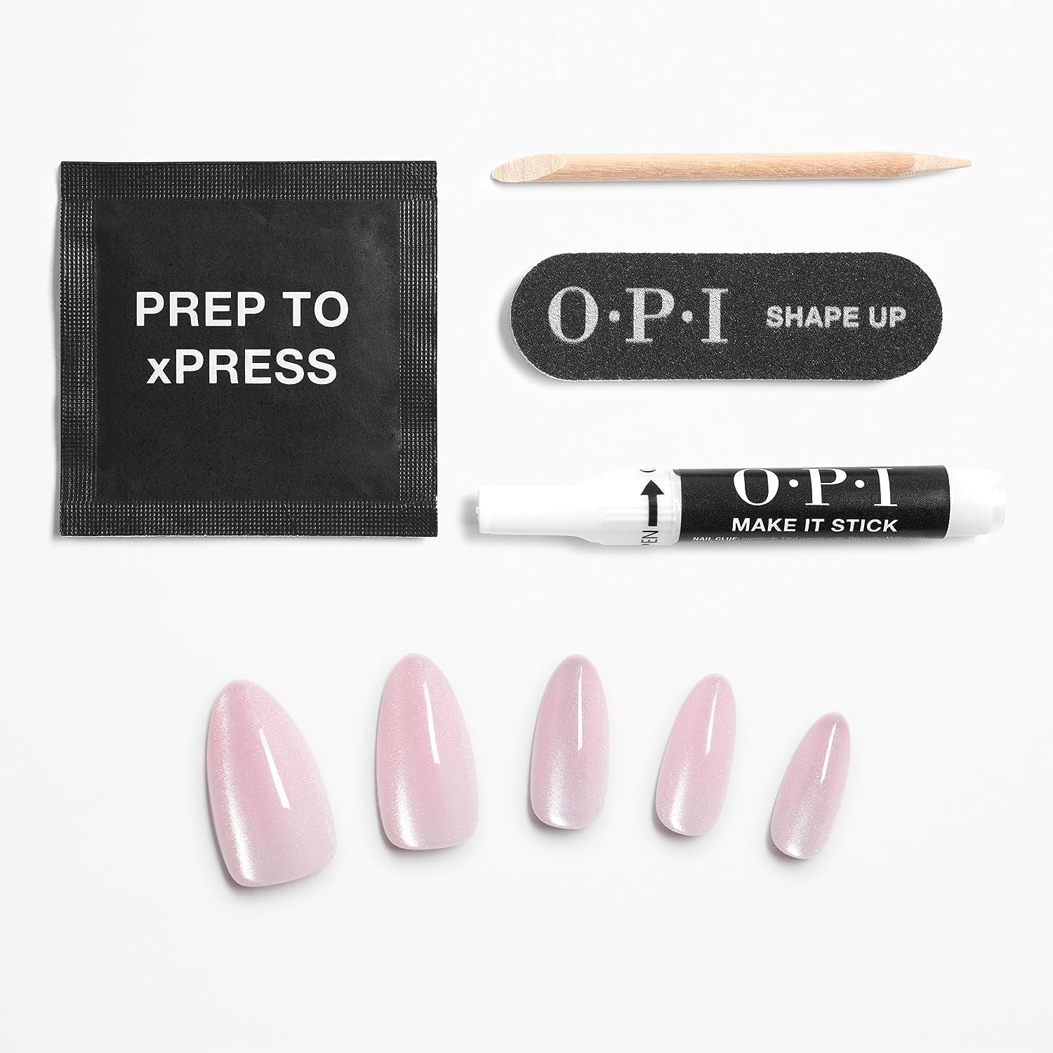 White Smoke Bundle of OPI xPress/ON Press On Nails, With Nail Glue, Long Baby Pink Velvet Almond Shape Nails, Editor in Chic + OPI Repair Mode Bond Building Nail Serum, Clear, 0.3 fl oz