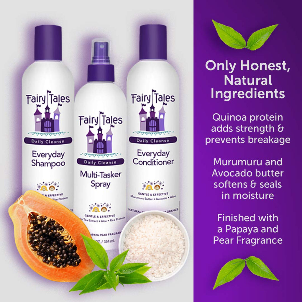 Fairy Tales Daily Cleanse Everyday Kids Shampoo + Conditioner set - Gentle Natural Defining Product, Tangle Free, Moisturizing and Hydrating, Clean + Natural Ingredients - Paraben Free - 32 oz. (2PK)