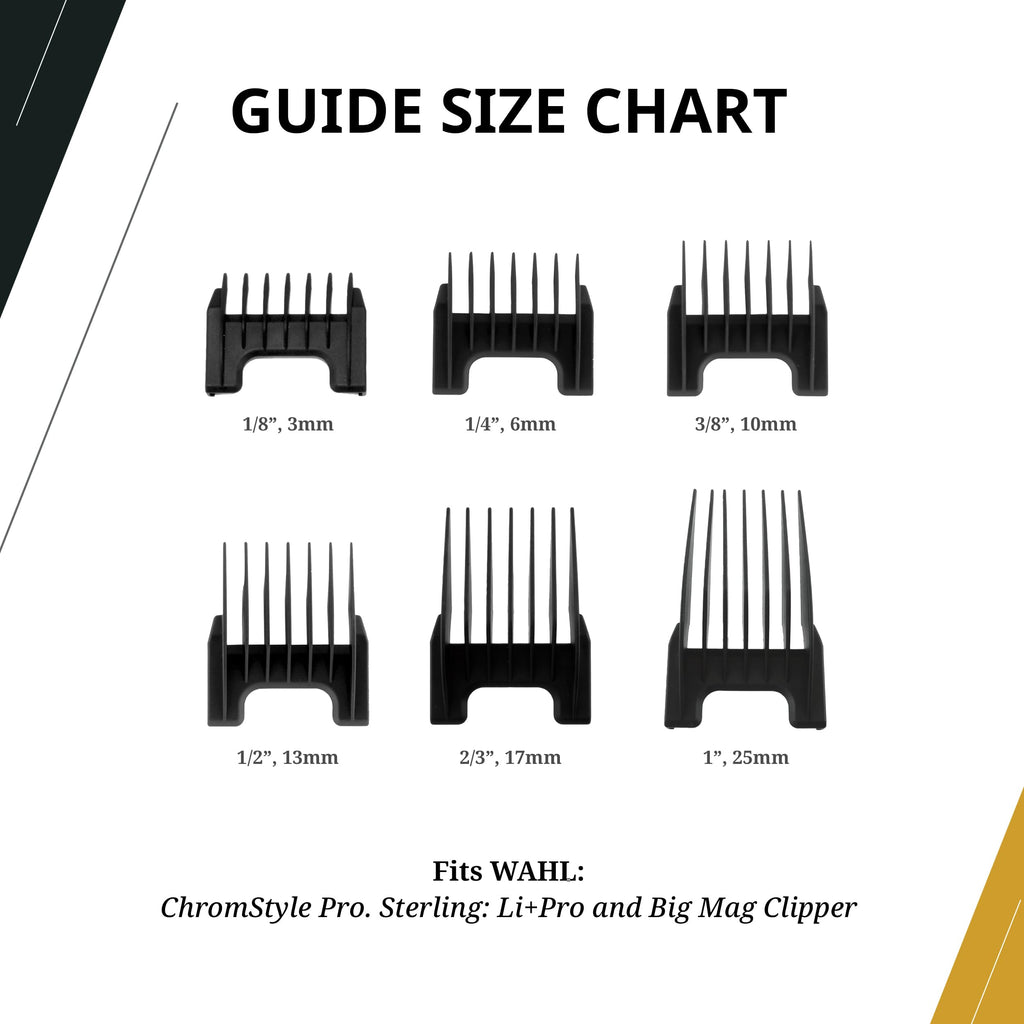 Wahl Professional ChromStyle Cutting Guides, Color-Coded, 1-8 Range, Durable and Easy to Use