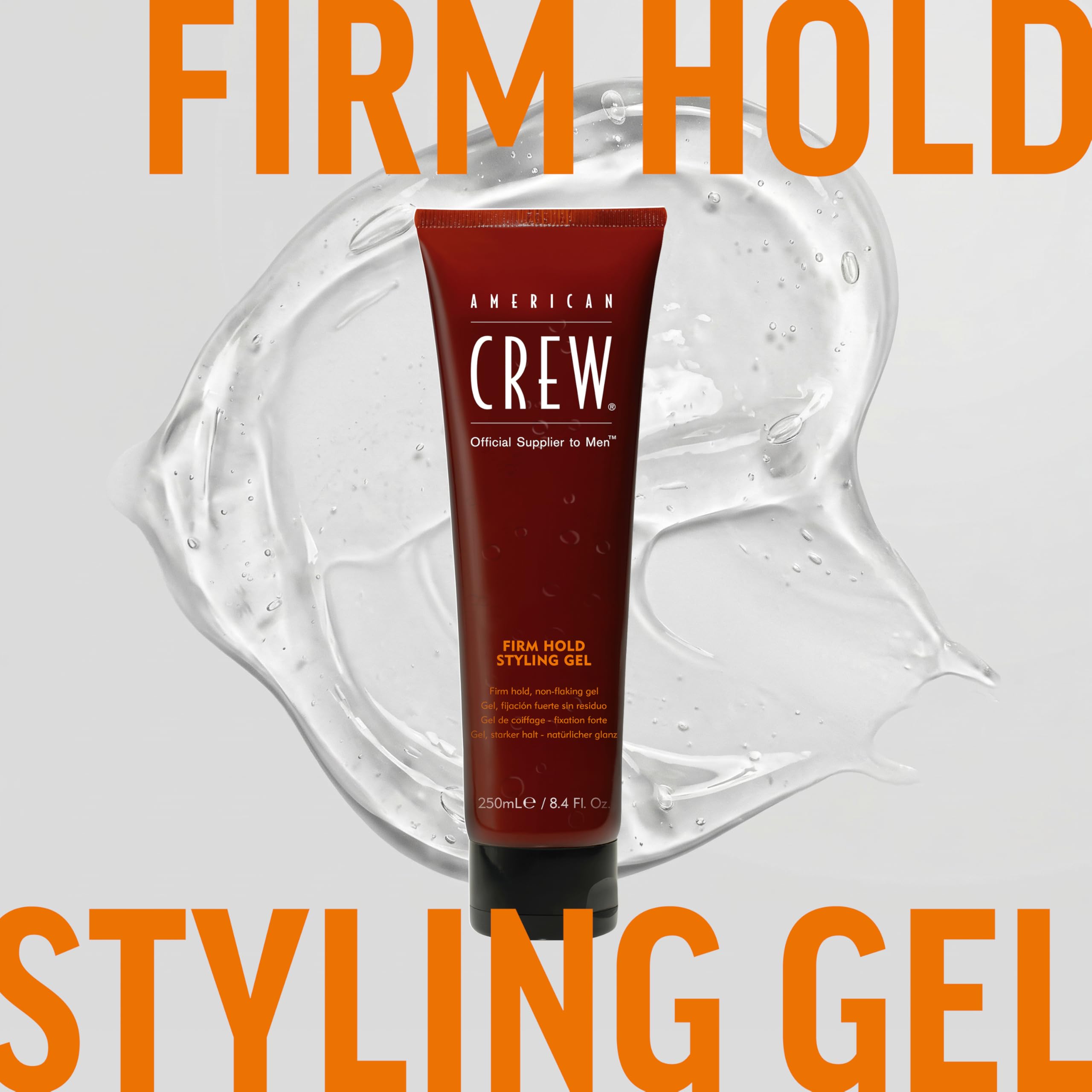 American Crew Men's Hair Gel, Firm Hold, Non-Flaking Styling Product, 13.1 fl oz