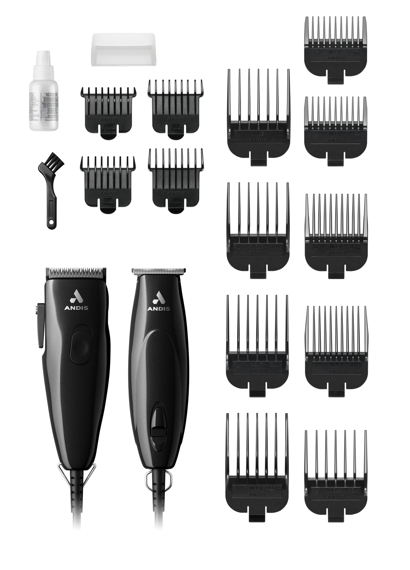 Andis 24810 Professional PivotPro and SpeedMaster Hair Clipper and Beard Trimmer PivotMotor Set, Black