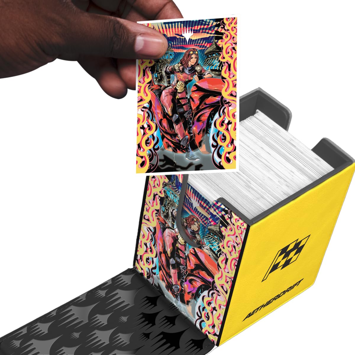 Ultra Pro - Aetherdrift Chandra, Spark Hunter Alcove Flip Deck Box for Magic: The Gathering, Deck Holder, MTG Accessory, Trading Card Case, Magic The Gathering D&D TCG Storage Box