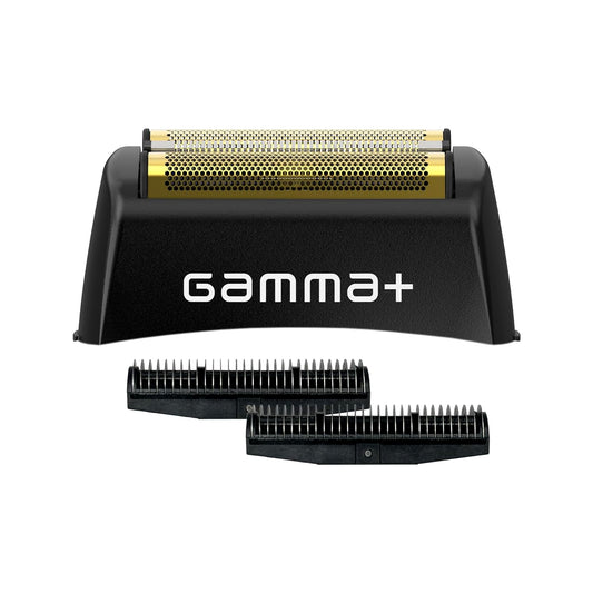GAMMA+ Replacement Gold Titanium Foil Head & Set of 2 Stainless Steel Echo Cutters Compatible with Gamma+ Boosted Shaver