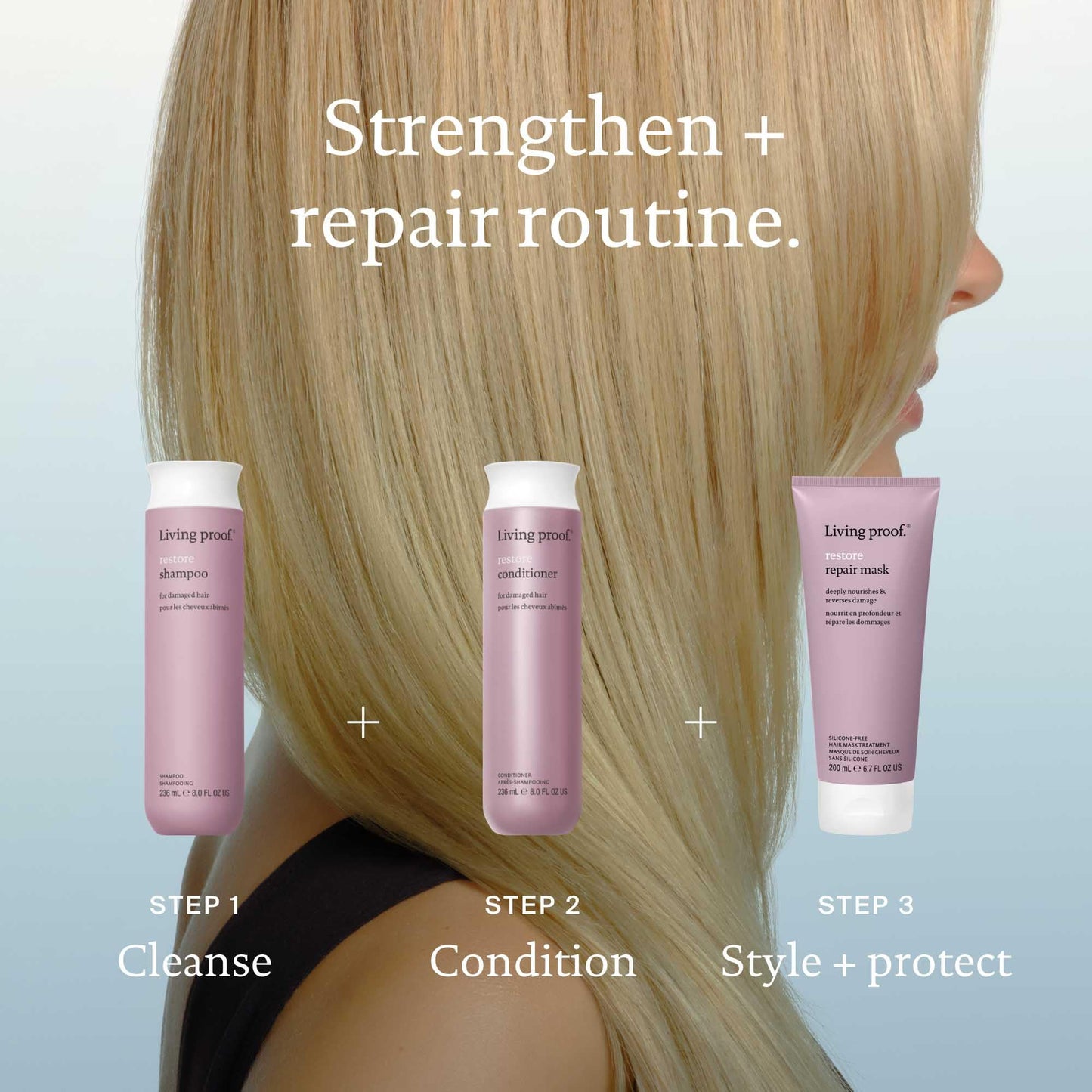 Rosy Brown Living Proof Restore Shampoo Repairs & Strengthens, Adds Shine For All Hair Types, 24 oz