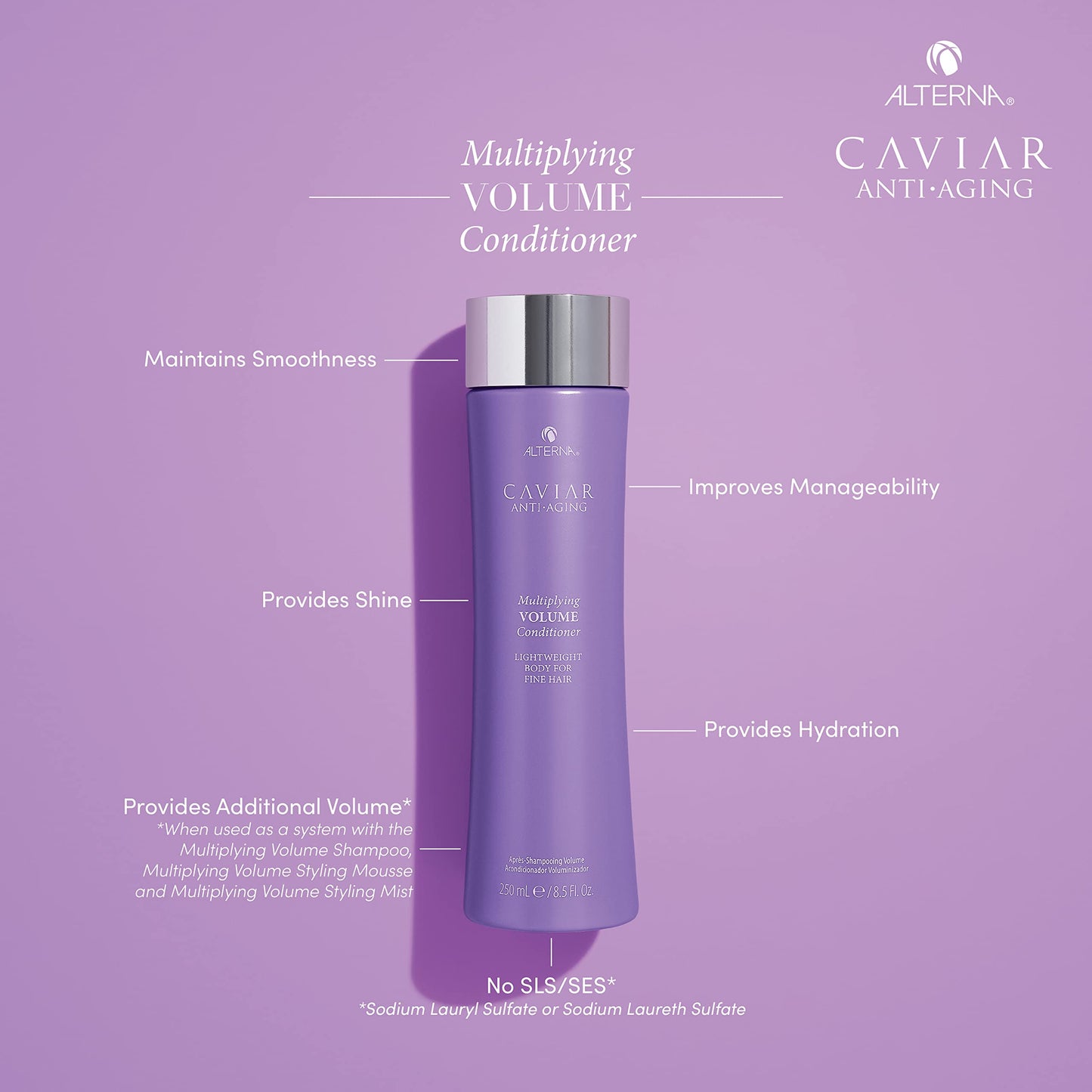 Dark Gray Alterna Haircare CAVIAR Anti-Aging Multiplying Volume Conditioner Travel Size 1.35 Fl Oz | For Fine, Limp or Thin Hair | Create Instant Volume and Thickness | Sulfate Free