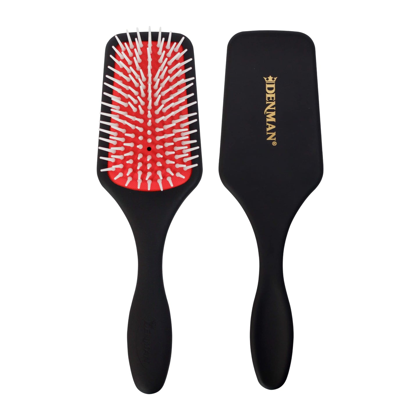 Denman Petite Detangler pour un démêlage et un brushing rapides et confortables D38 - Combinaison de picots de coiffage D3 et d'une brosse plate (noire)