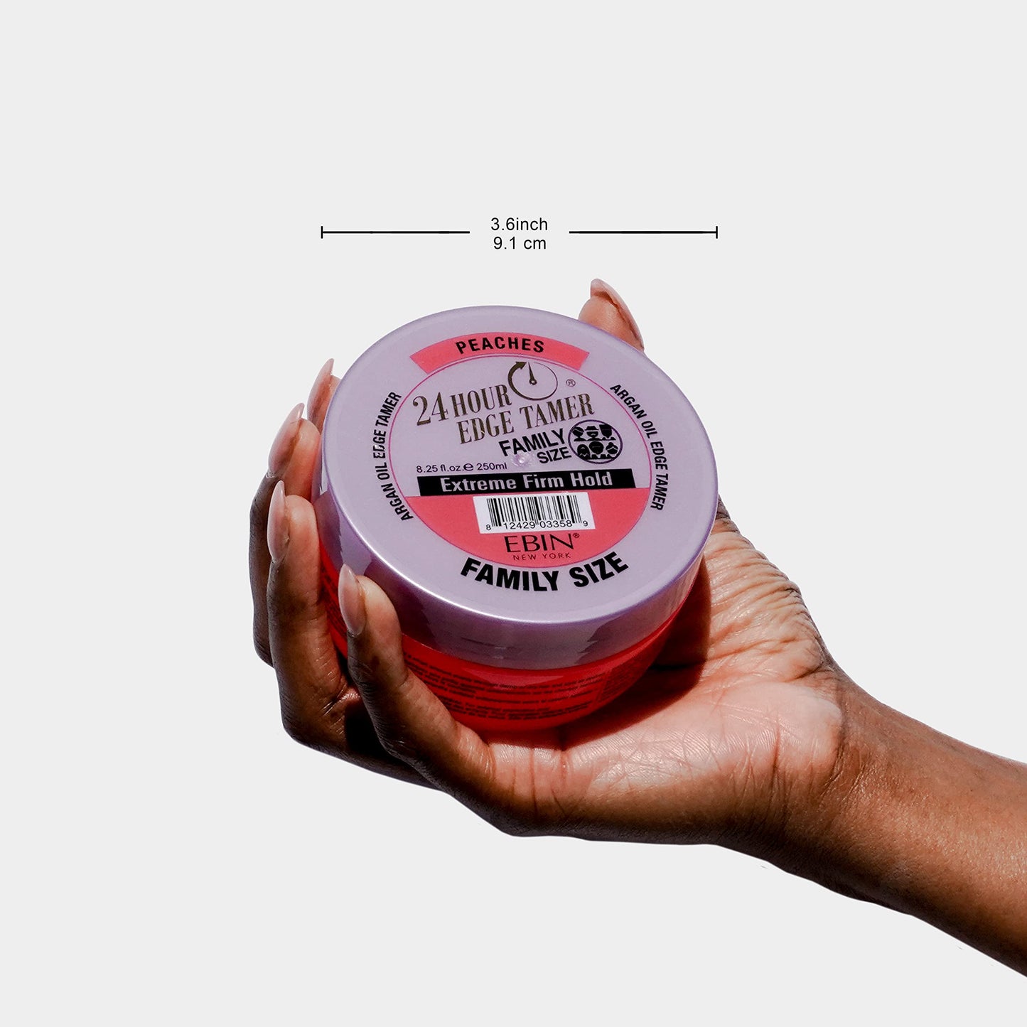 Gel coiffant Edge Tamer Refresh à l'huile d'argan 24 heures (8,25 oz/250 ml, baie d'açaï) | Tenue extrêmement ferme, lisse et dompte les frisottis | Sans desquamation ni dessèchement | Haute brillance, longue tenue, tous types de cheveux, gel coiffant.