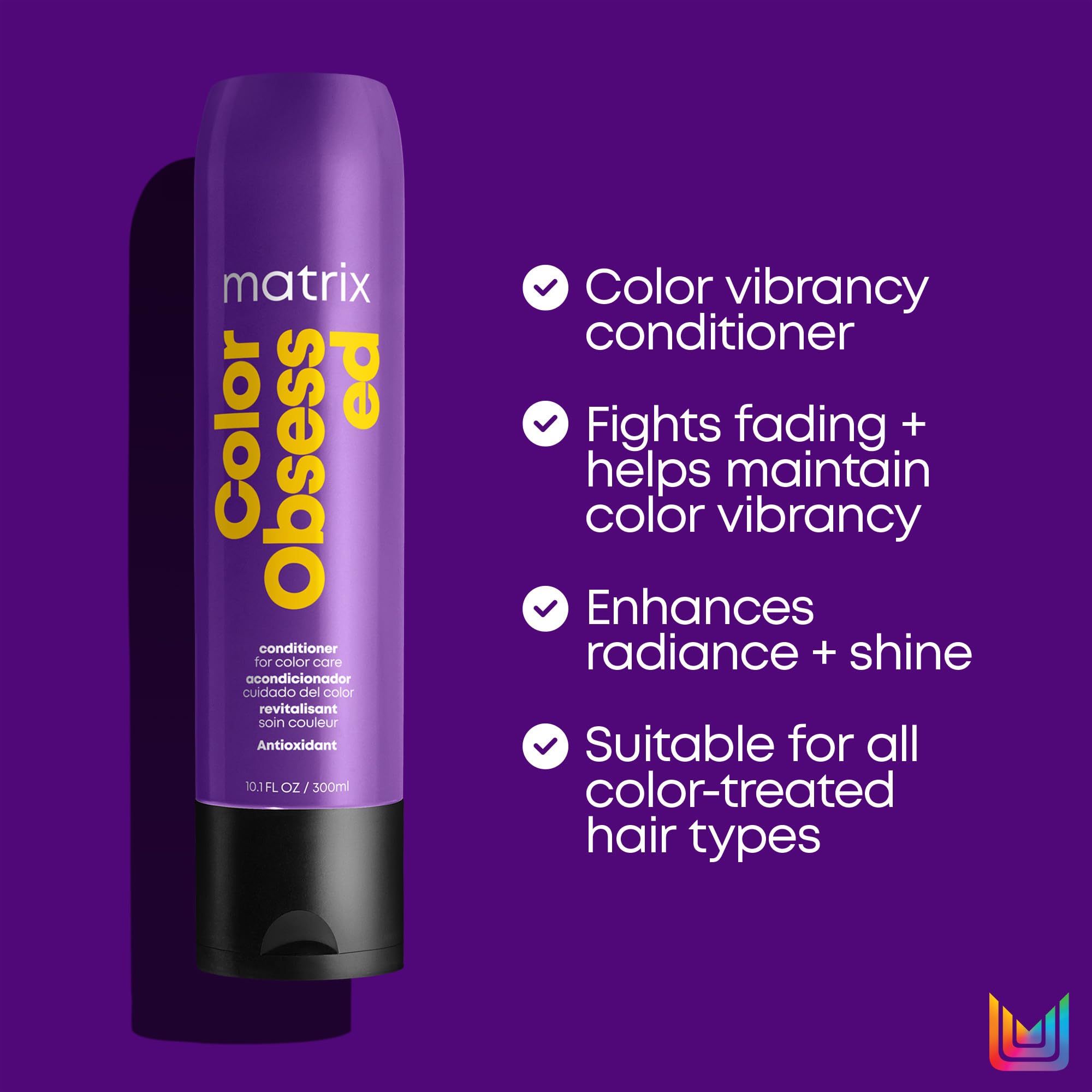 Matrix Color Obsessed Antioxidant Conditioner | Enhances Hair Color, Protects Color Vibrancy & Prevents Fading | For Color Treated Hair | Sulfate-Free | Cruelty Free | Salon Conditioner | Vegan