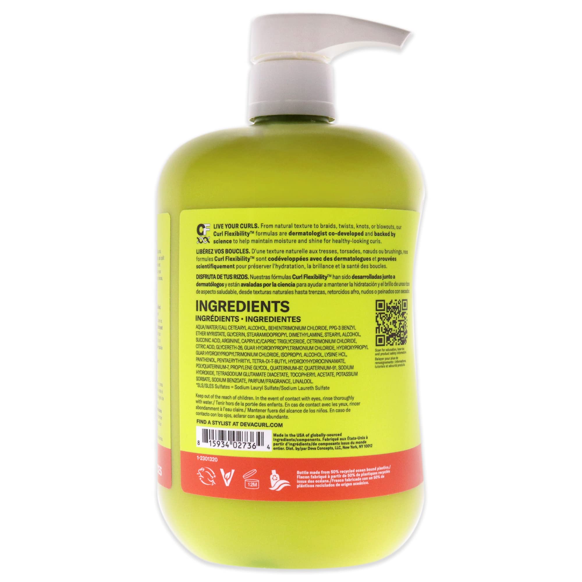 DevaCurl CurlBond Re-Coiling Cream Conditioner, Cozy Getaway, 32 fl. oz.