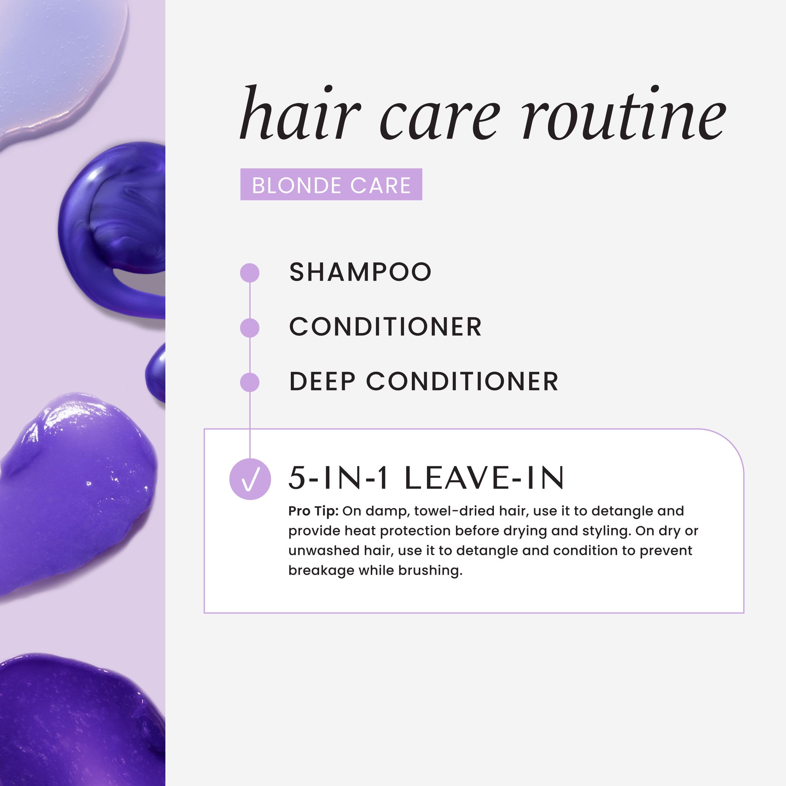 HASK BLONDE CARE 5-IN-1 Leave-In Spray Conditioner 2 Piece Bundle- vegan formula, cruelty free, color safe, gluten-free, sulfate-free, paraben-free