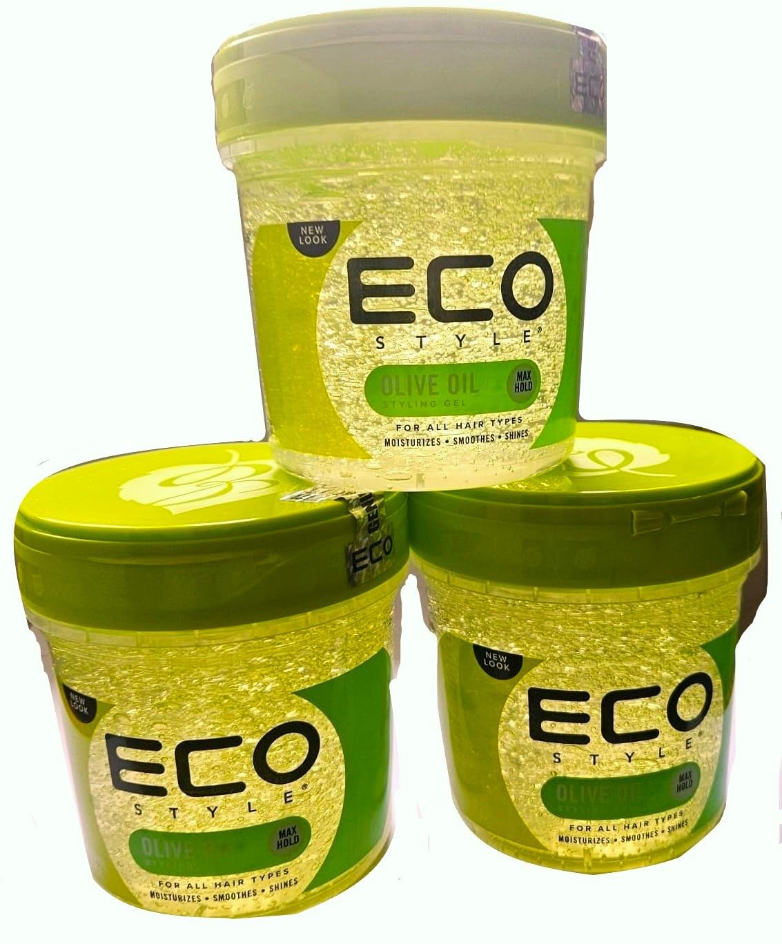3x Gel coiffant à l'huile d'olive Eco Styler - Haargel 473ml (insgesamt - 1,42L)