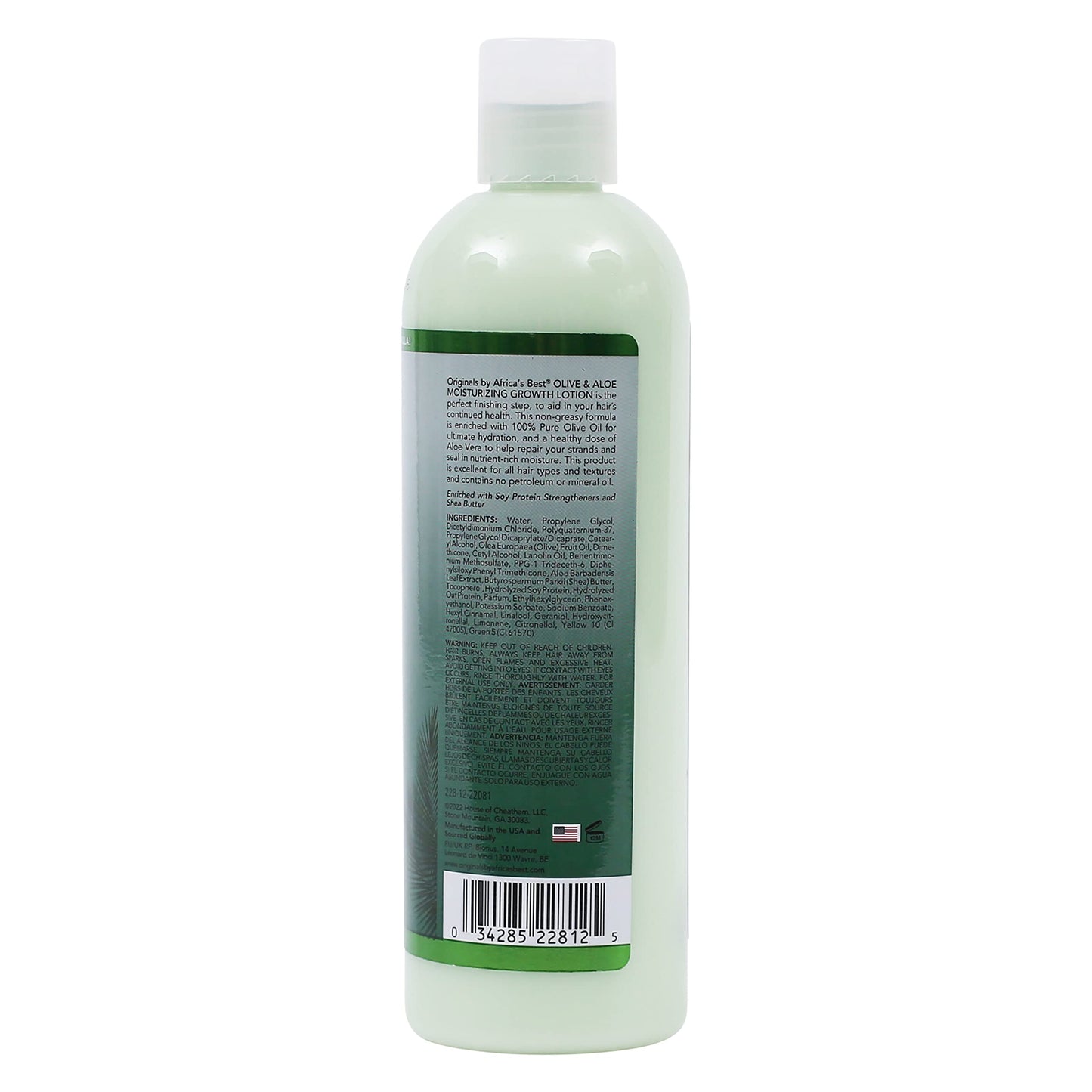 Originals by Africa's Best Olive & Aloe Moisturizing Growth Lotion, Ultimate Hydration Finishing Step, For All Hair Types and Textures, Petroleum & Mineral Oil Free, 12 oz