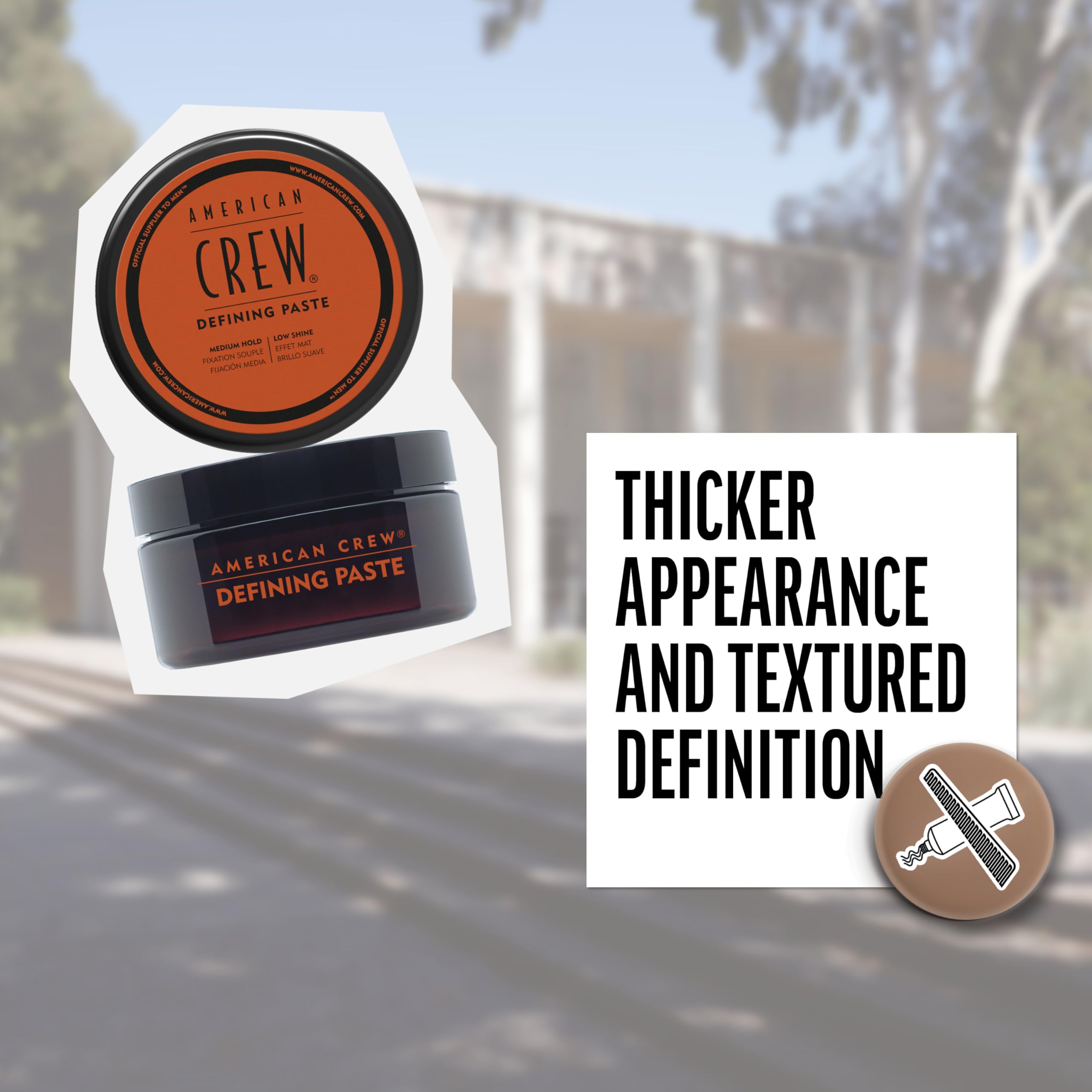 American Crew Men's Hair Defining Paste, Like Hair Gel with Medium Hold Hair Gel & Low Shine, 3 oz