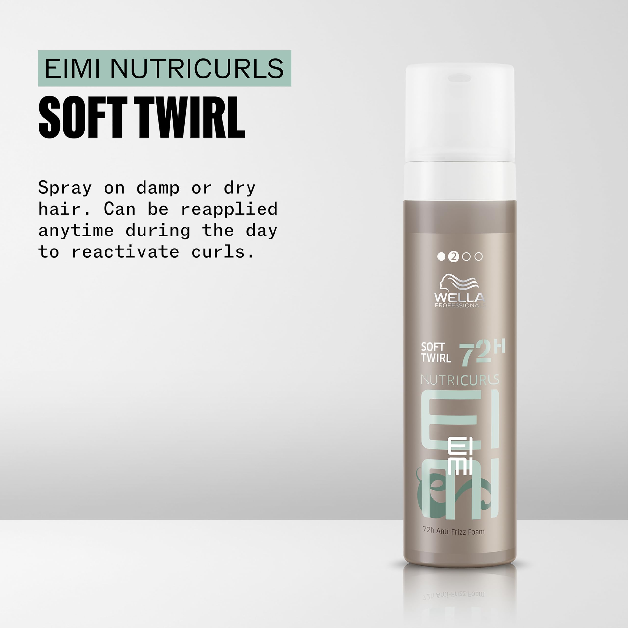 Wella Professionals EIMI Nutricurls Soft Twirl | 72H Anti-Frizz Foam | Add Volume, Light Control & Defines Waves | 6.7 Fl Oz