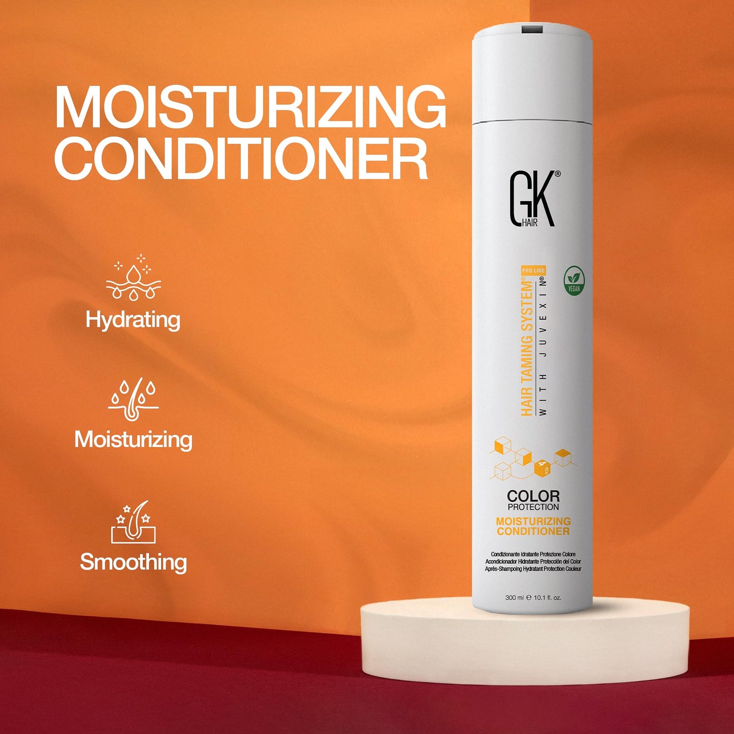GK HAIR Hydrate Moisturizing Conditioner for Dry Damaged Colored Hair Protection Deep Conditioning with Argan Oil Keratin Frizz Control Smooth Healthy All Hair Sulfate Free Women and Men – 10.1 Ounce