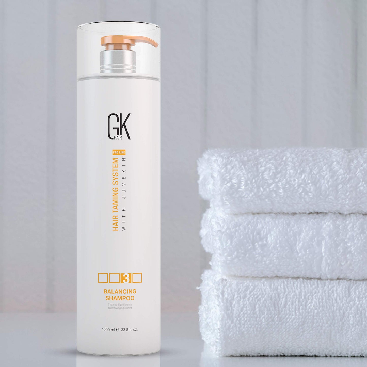 GK HAIR Balancing Shampoo Repairs Dry Damage For Oily Flaky Itchy Scalp Thinning Removes Impurities Deep Cleansing Natural Moisture Keratin Treatment Sulfate Parabem Free All Hair Types - 33.8 Ounce