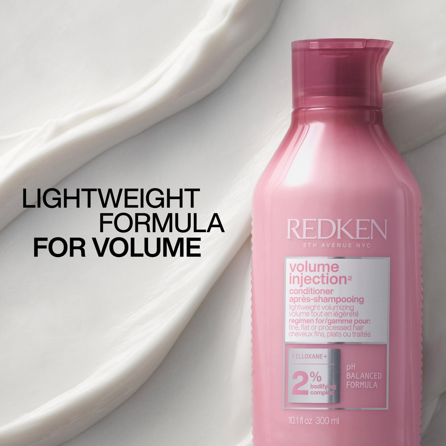 Après-shampoing Redken Volume Injection, après-shampoing léger pour cheveux fins, démêle et ajoute du volume et du corps aux cheveux plats, doux et brillant, sans parabène, 280 ml
