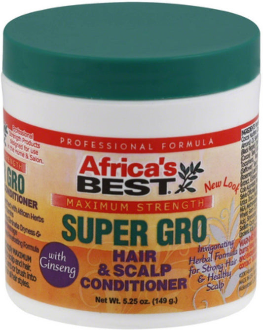 Dark Slate Gray Africa's Best Super Gro Hair & Scalp Conditioner, Maximum Strength, 5.25 oz (Pack of 10)