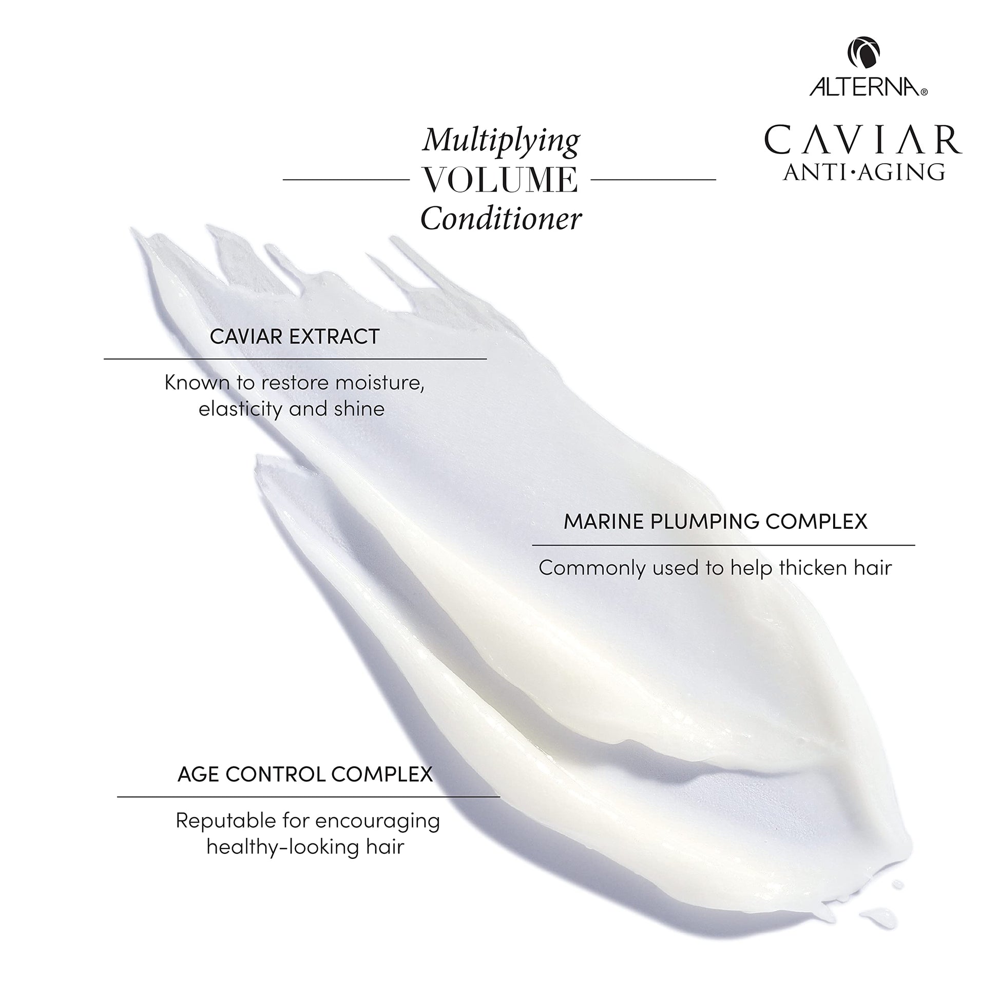 White Smoke Alterna Haircare CAVIAR Anti-Aging Multiplying Volume Conditioner Travel Size 1.35 Fl Oz | For Fine, Limp or Thin Hair | Create Instant Volume and Thickness | Sulfate Free