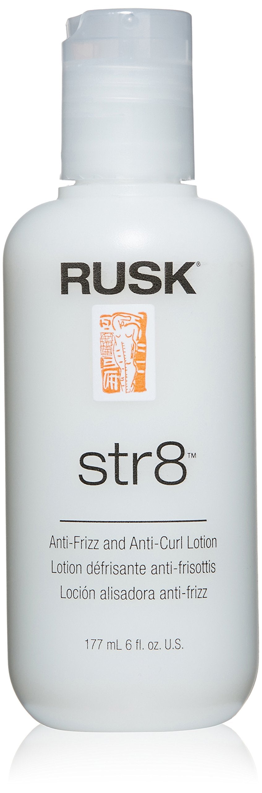 RUSK Designer Collection Str8 防毛躁防卷发乳液，轻盈、无油，暂时消除卷曲，白色 6 盎司