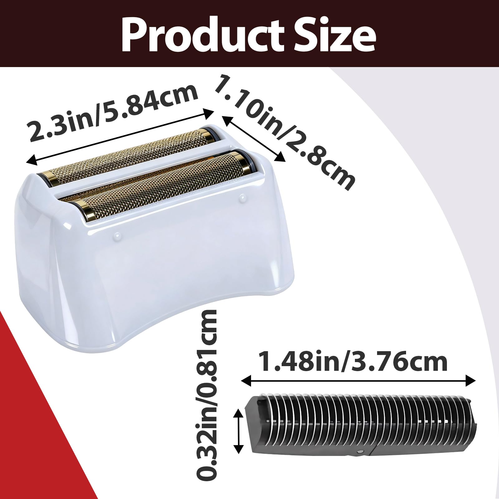 White Smoke 4 Sets Shaver Replacement Foil and Blades Compatible with Andis TS-1 TS-2 17150 17200 17235 17155 ProFoil Lithium Shaver, Stainless Steel Cutter Head