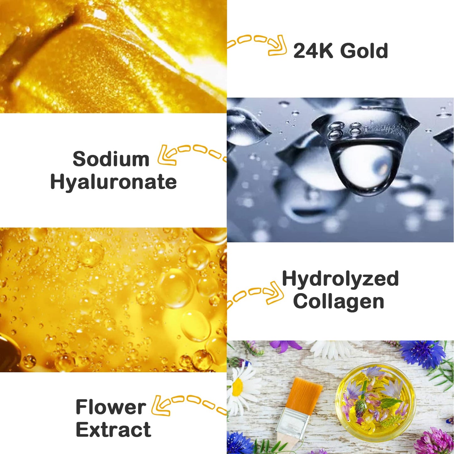 Adofect 12PC 24K Gold Gel Facial Masks Collagen Crystal Sheet Patch For Anti Aging, Puffiness, Anti Wrinkle, Moisturizing, Deep Tissue Rejuvenation and Hydrates Skin