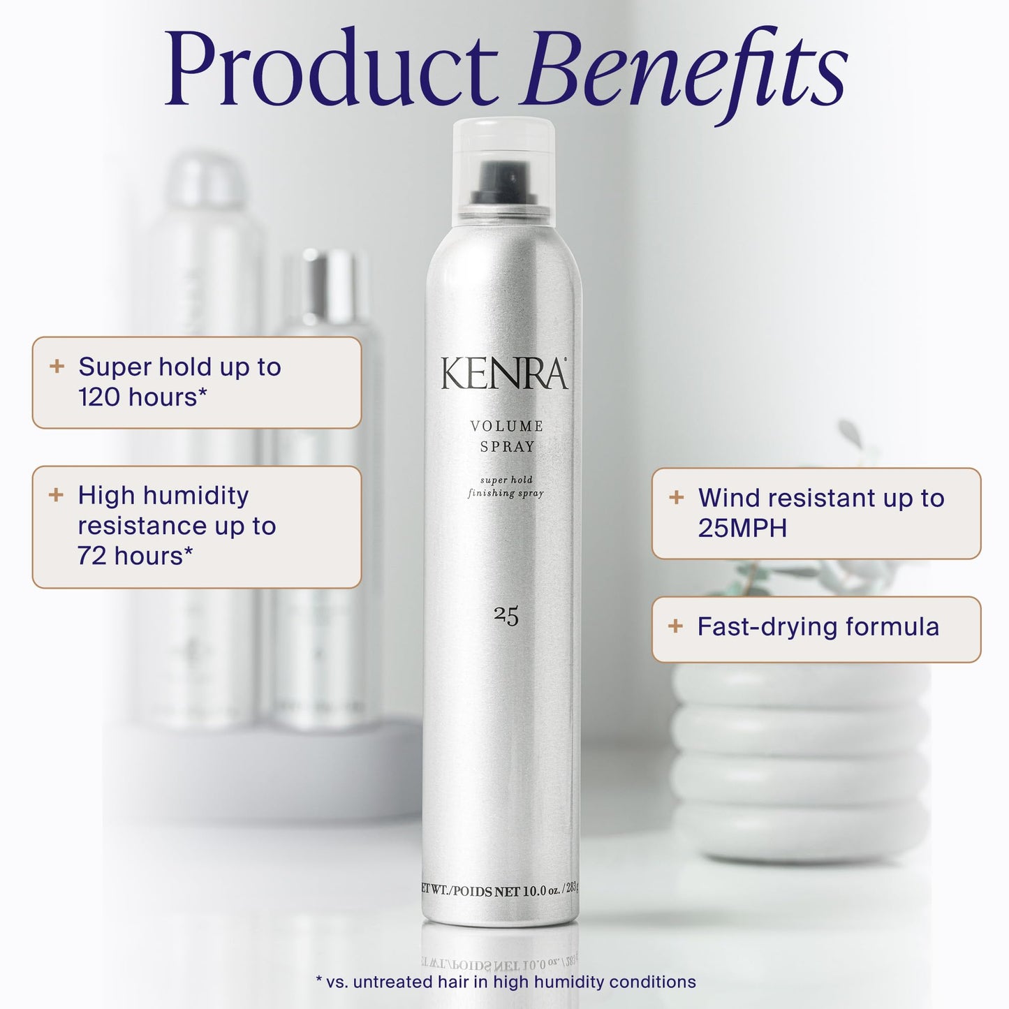 White Smoke Kenra Professional Volume Spray 25 50% | Super Hold Finishing & Styling Hairspray | Flake-free & Fast-drying | Wind & Humidity Resistance | All Hair Types | Travel 1.5 oz