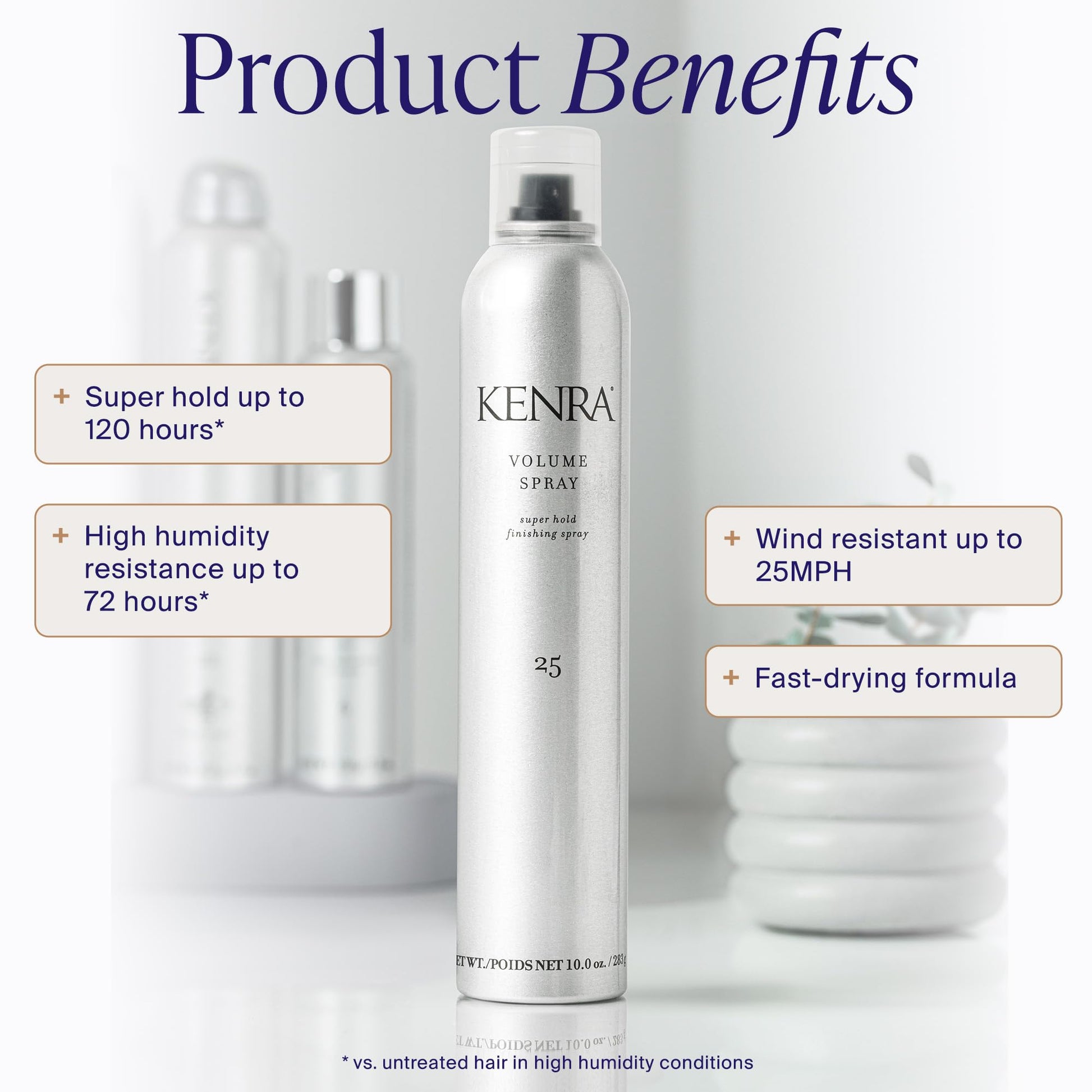 White Smoke Kenra Professional Volume Spray 25 50% | Super Hold Finishing & Styling Hairspray | Flake-free & Fast-drying | Wind & Humidity Resistance | All Hair Types | Travel 1.5 oz