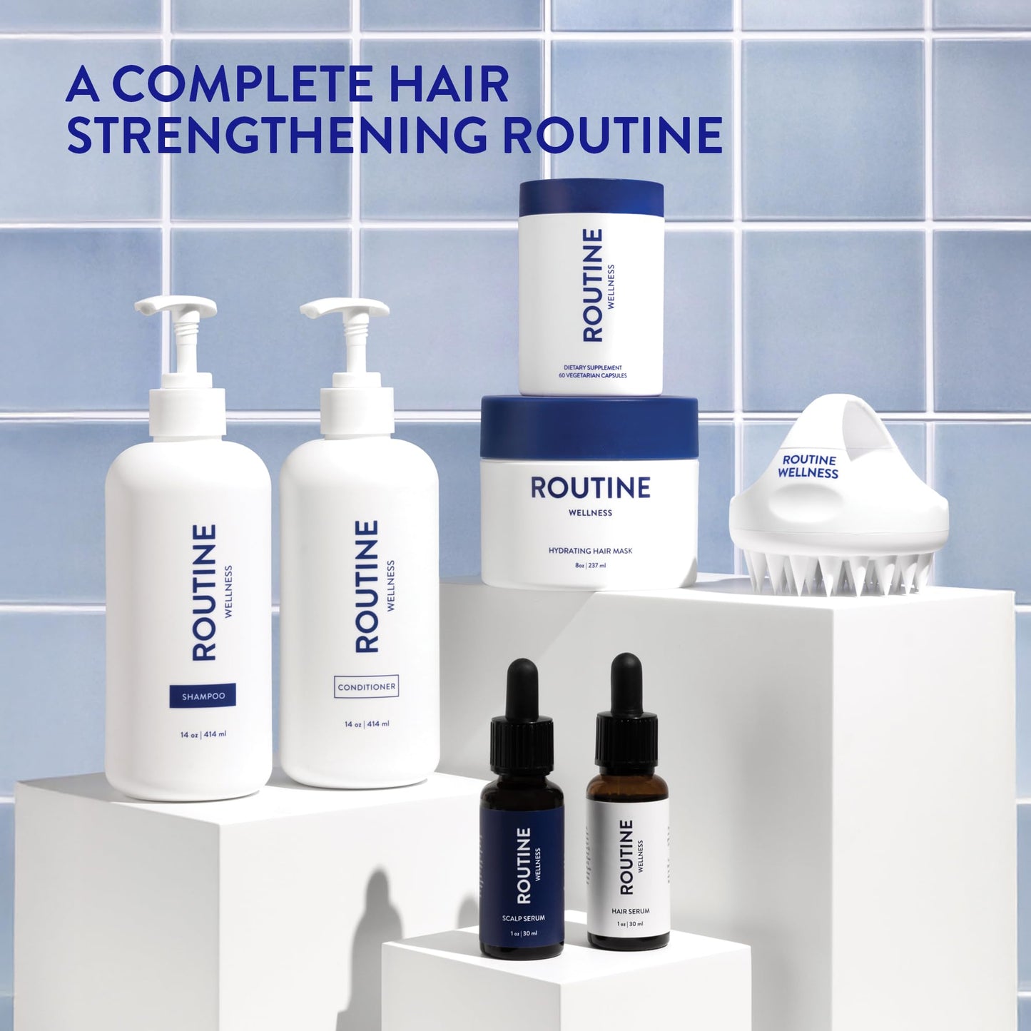 White Smoke Routine Wellness Anti-Thinning Shampoo and Conditioner Set for Thinning Hair - Biotin DHT Blocker Women & Men - Color Safe Shampoo for Hair Loss & Healthier Hair - Coconut & Vanilla (Pack of 2)