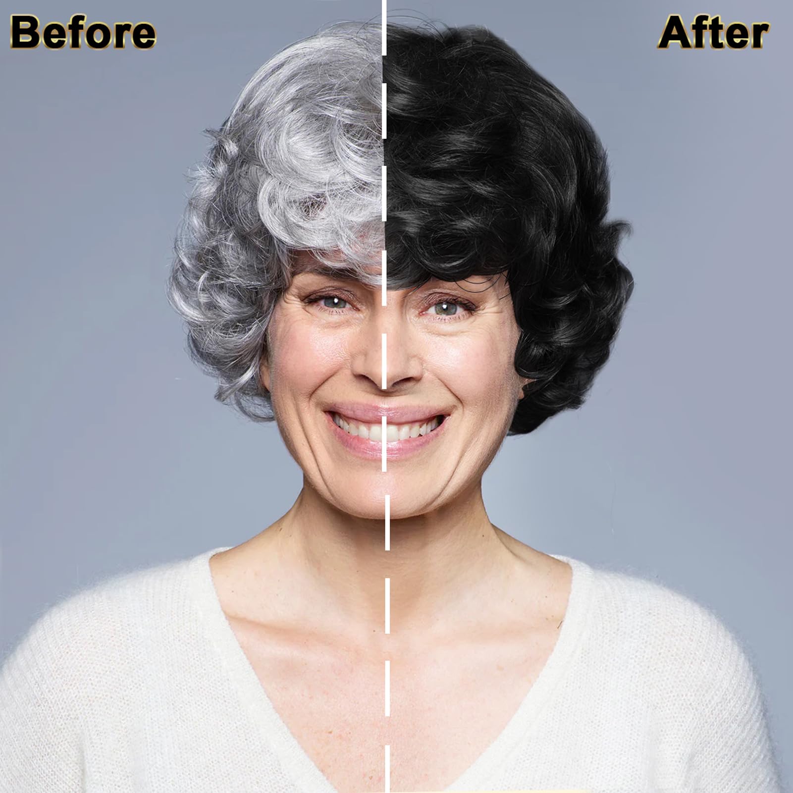 Dark Gray IIIMEIDU MEIDU Black Hair Dye Shampoo 3 in 1, Shampoo for Color Treated Hair 100% Gray Coverage for Women Men, Natural Herbal Ingredients Champu Para Canas pintar el pelo 500ml