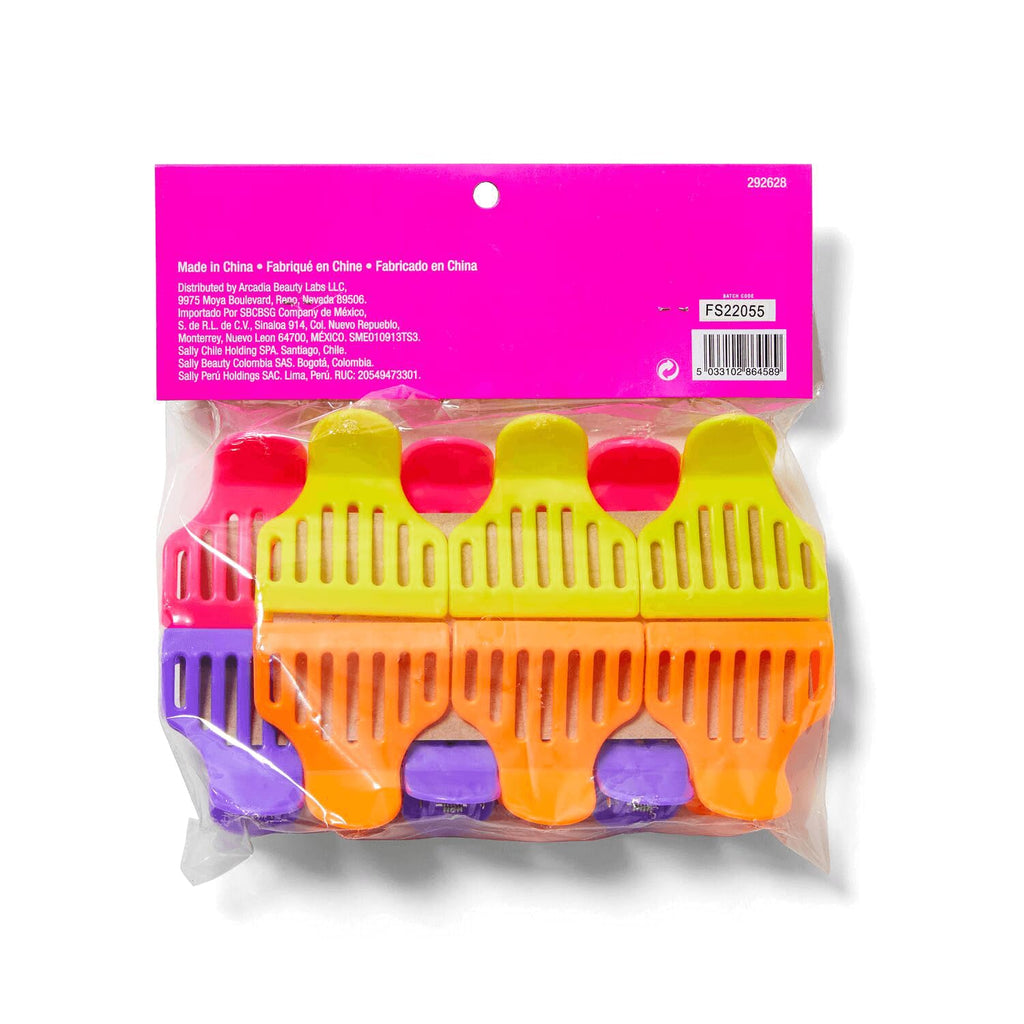Salon Care Roller Clamps, Easy Open, Vented, Rounded Teeth, Thick Hair, Durable