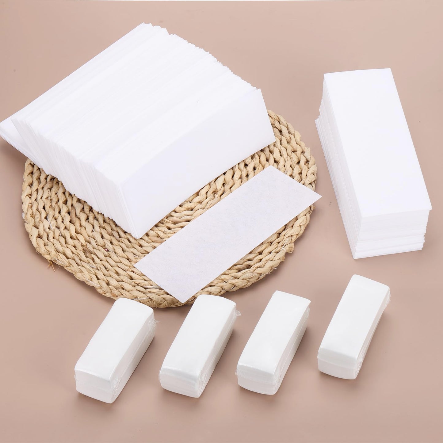 500Pcs Non Woven Wax Strips Soft Waxing Paper Sheets for Body Facial Hair Removal (7.8" x 2.8" and 3.9" x 1.5")