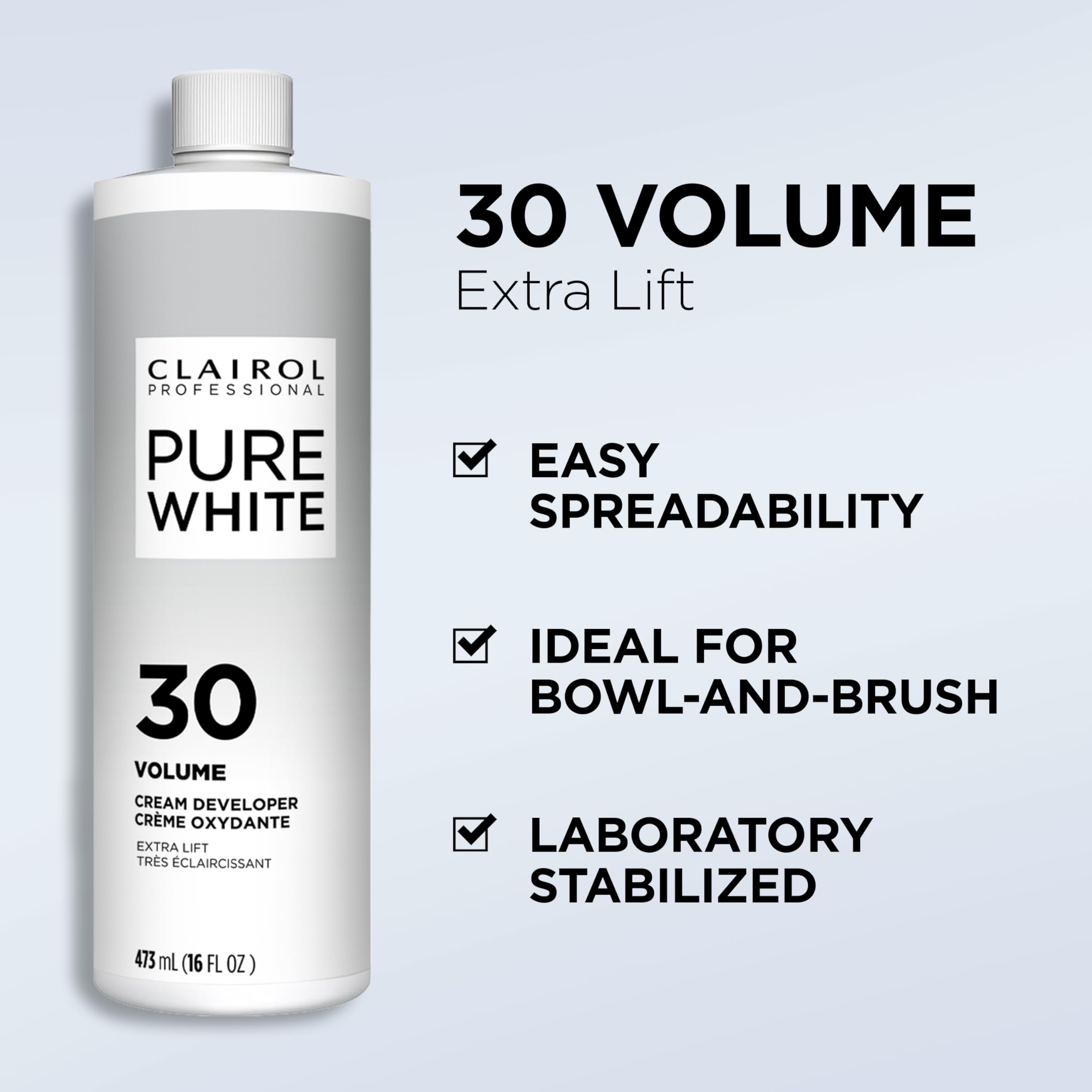 Clairol Professional Pure White 30 volume Crème Developer, 16 oz