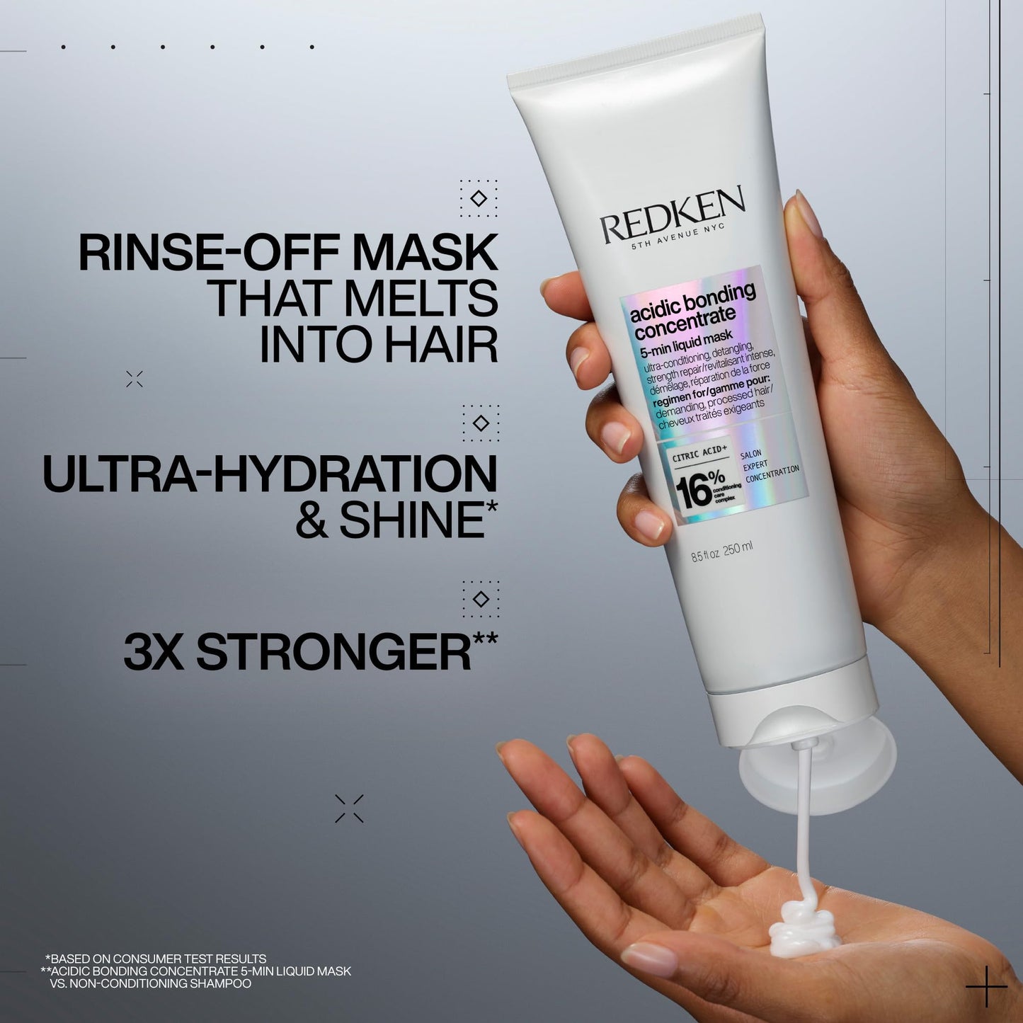 Redken Bonding Hair Mask for Dry, Damaged Hair Repair | Acidic Bonding Concentrate | Hydrating 5 Minute Hair Mask | For All Hair Types