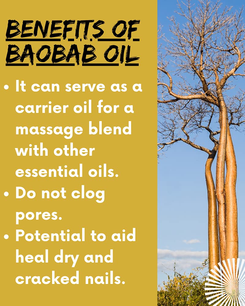 AFRIKINKY BAOBAB OIL Unrefined Cold Pressed Premium Fresh (50ml) 100% Pure For Skin Hair Nails Massage | Africa's Best Beauty Oil