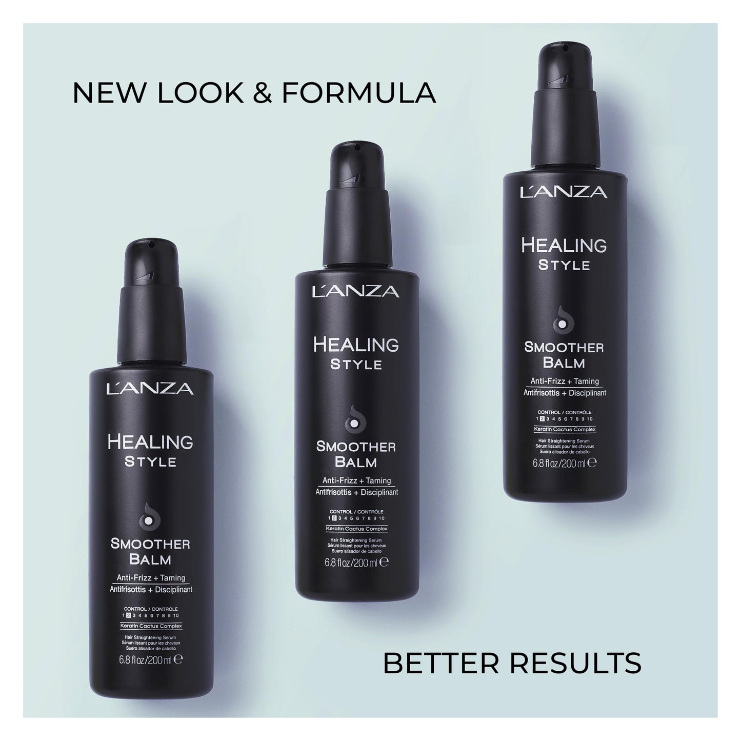 L'ANZA Healing Style Smoother Balm, New & Improved Keratin Hair Treatment & Hair Straightener Serum, Heat Protection & Anti Frizz Formula, for Curly, Frizzy & Wavy Locks