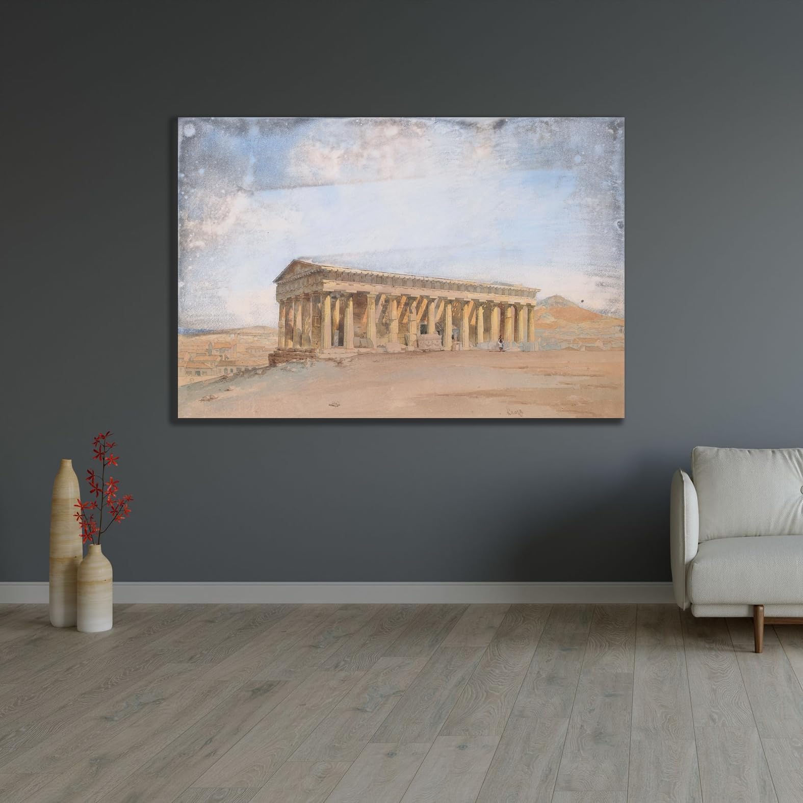 ArtDirect The Temple of Theseus, Athens Custom Framed Art Print Giclee Print or Canvas Options with Various Sizes and Customization by Giovanni Lanza