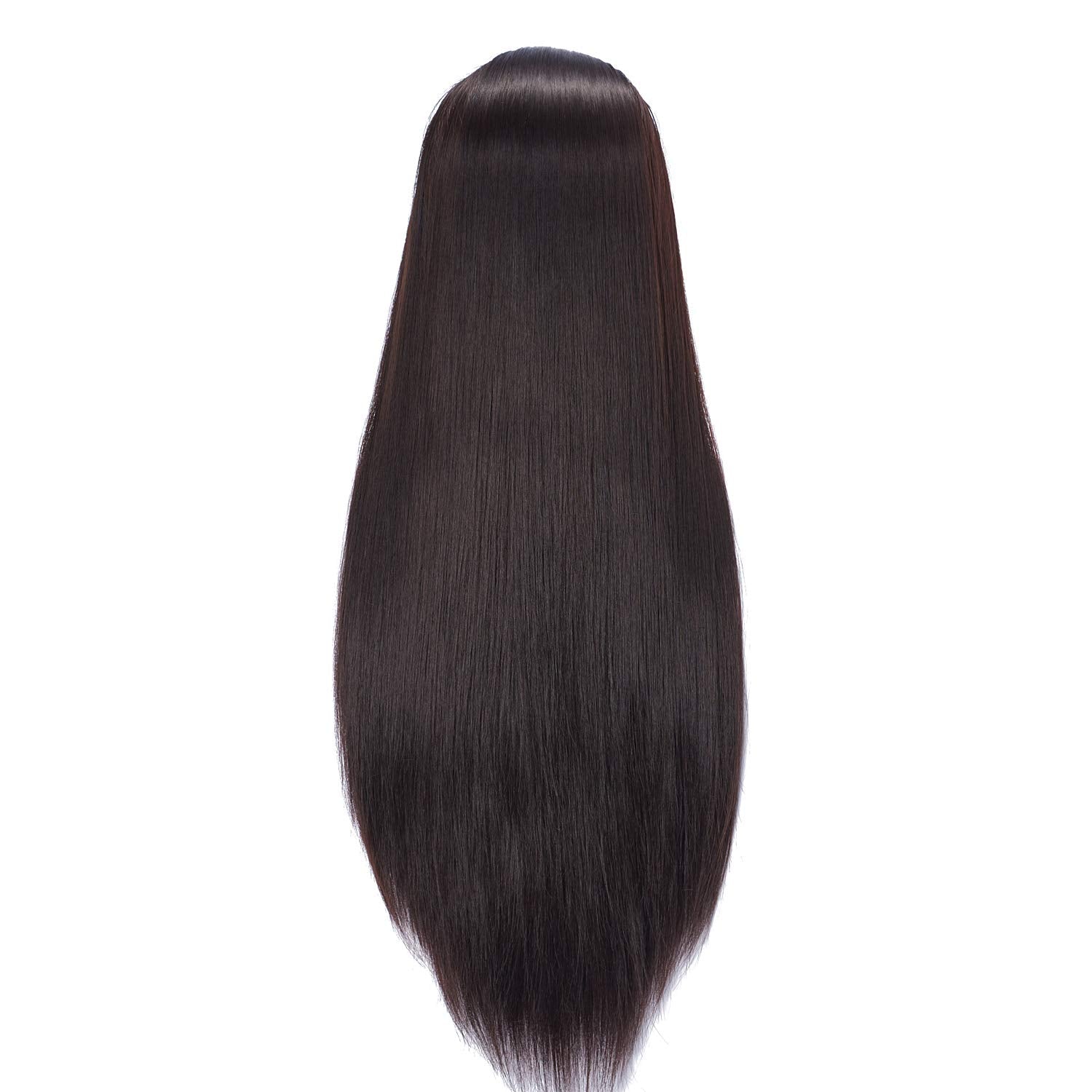 White Smoke Headstar Mannequin Head 26-28" Synthetic Fiber Manikin Head Hairdresser Styling Training Head Training Model Cosmetology Doll Head Hair for Practice Cutting Braiding with Free Clamp Stand 7E6606LB0220