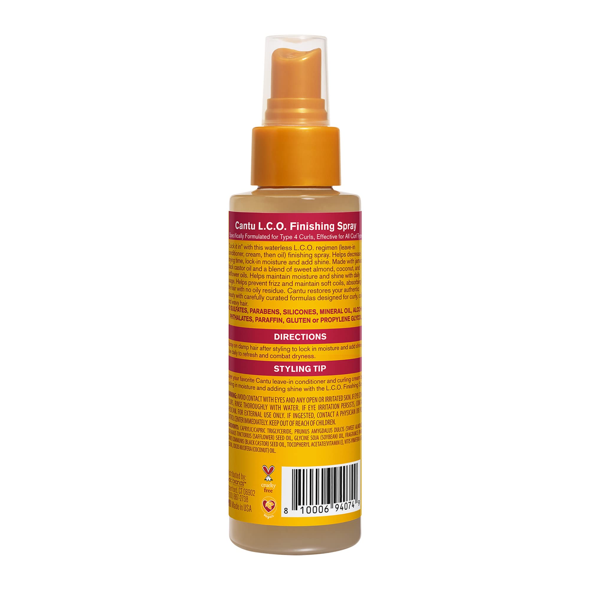 Cantu Jamaican Black Castrol Oil Finishing Spray with Coconut Oil 4 oz