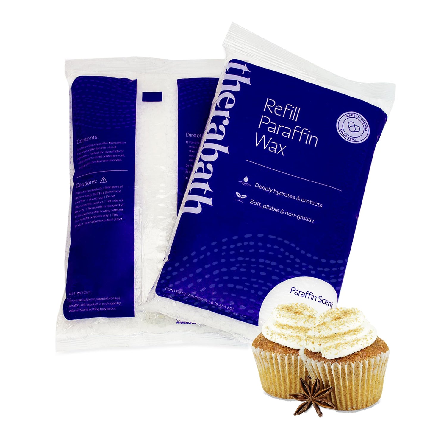 Therabath Paraffin Wax Refill - Thermotherapy - Use to Relieve Arthritis Discomfort, Stiff Muscles, & Dry Skin - For Hands, Feet, Body - Deeply Hydrates & Protects - Made in USA, 6 lb. Pumpkin Cupcake